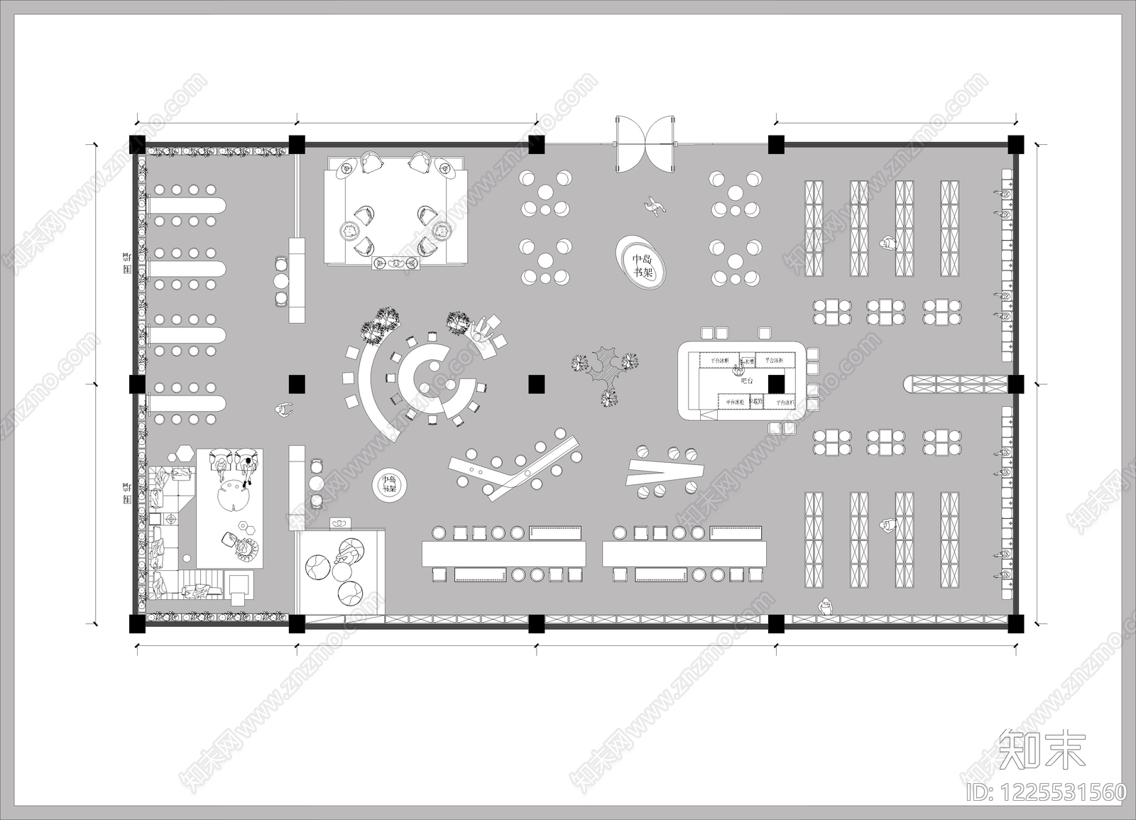 图书馆cad施工图下载【ID:1225531560】