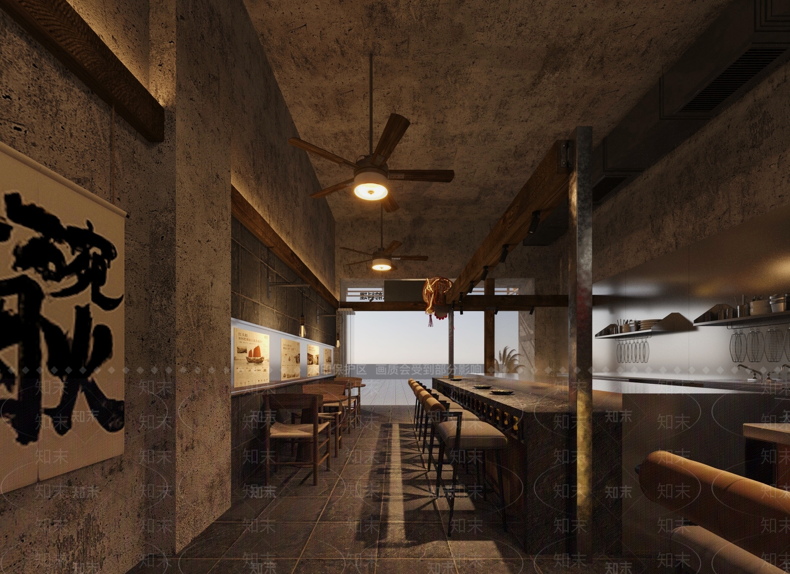复古工业风中餐厅3D模型下载【ID:1225532580】