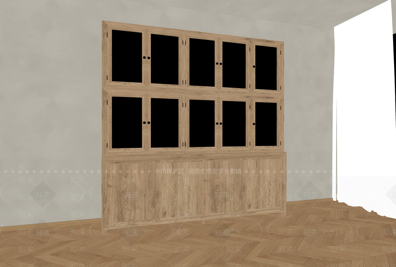 原木风书柜3D模型下载【ID:1225534213】