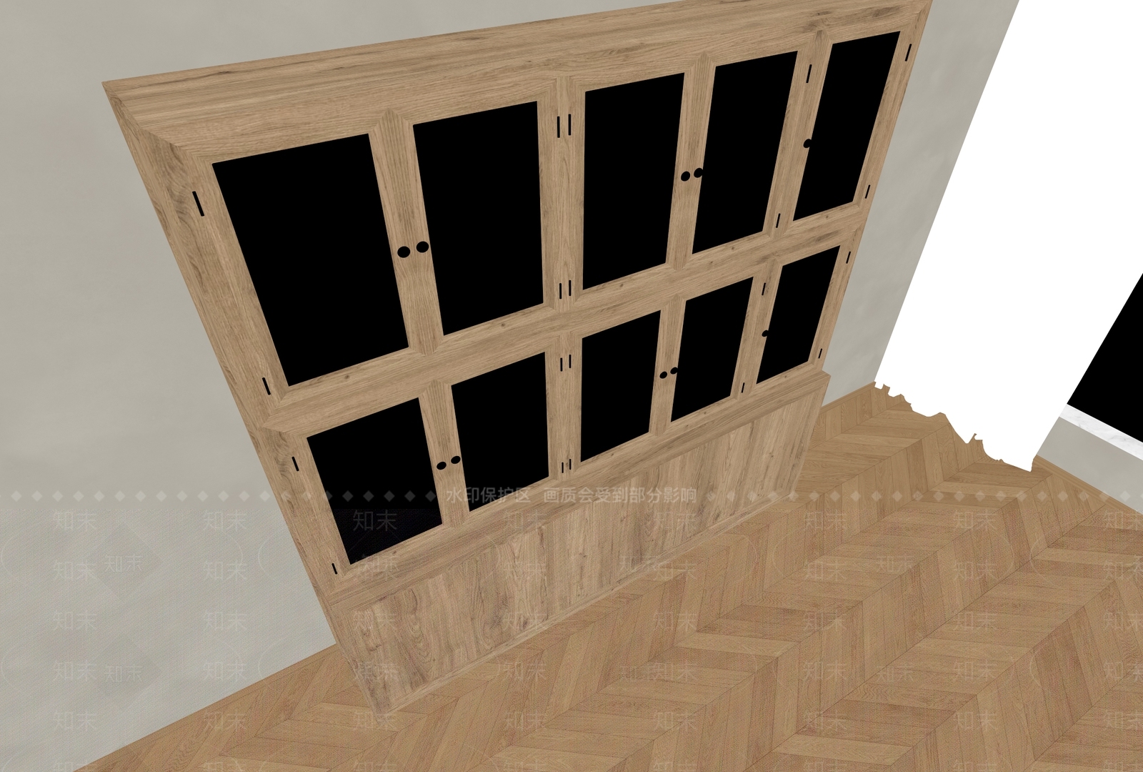 原木风书柜3D模型下载【ID:1225534213】
