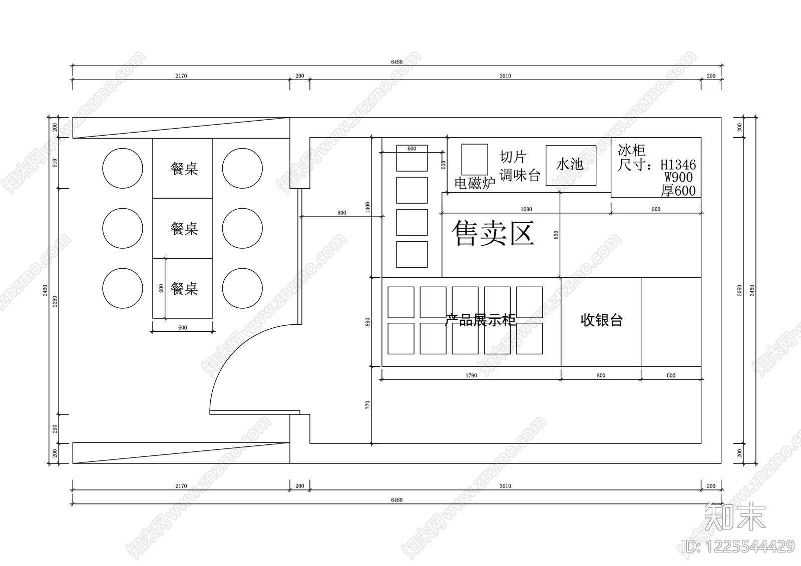 其他餐饮空间cad施工图下载【ID:1225544429】