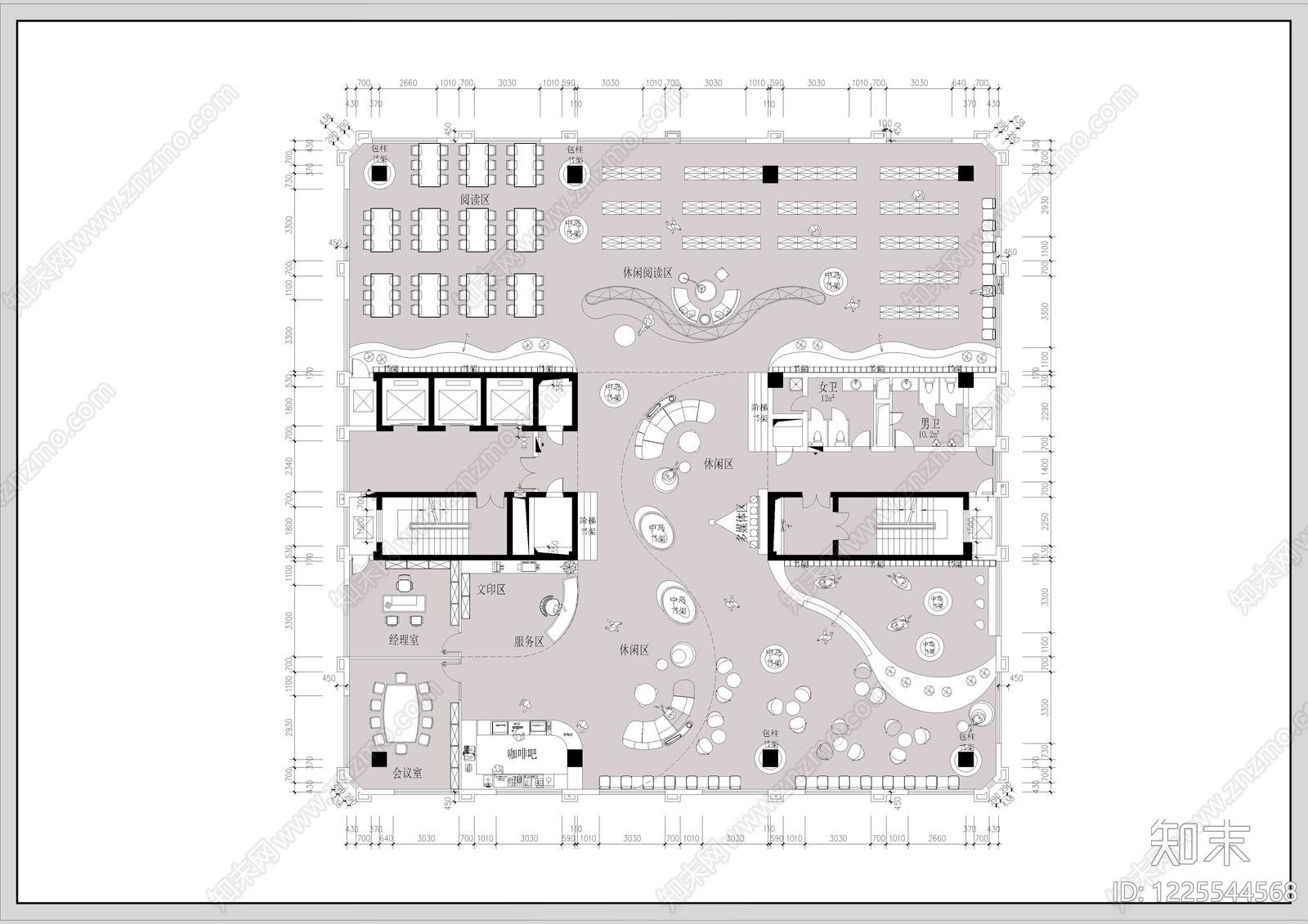 图书馆cad施工图下载【ID:1225544568】