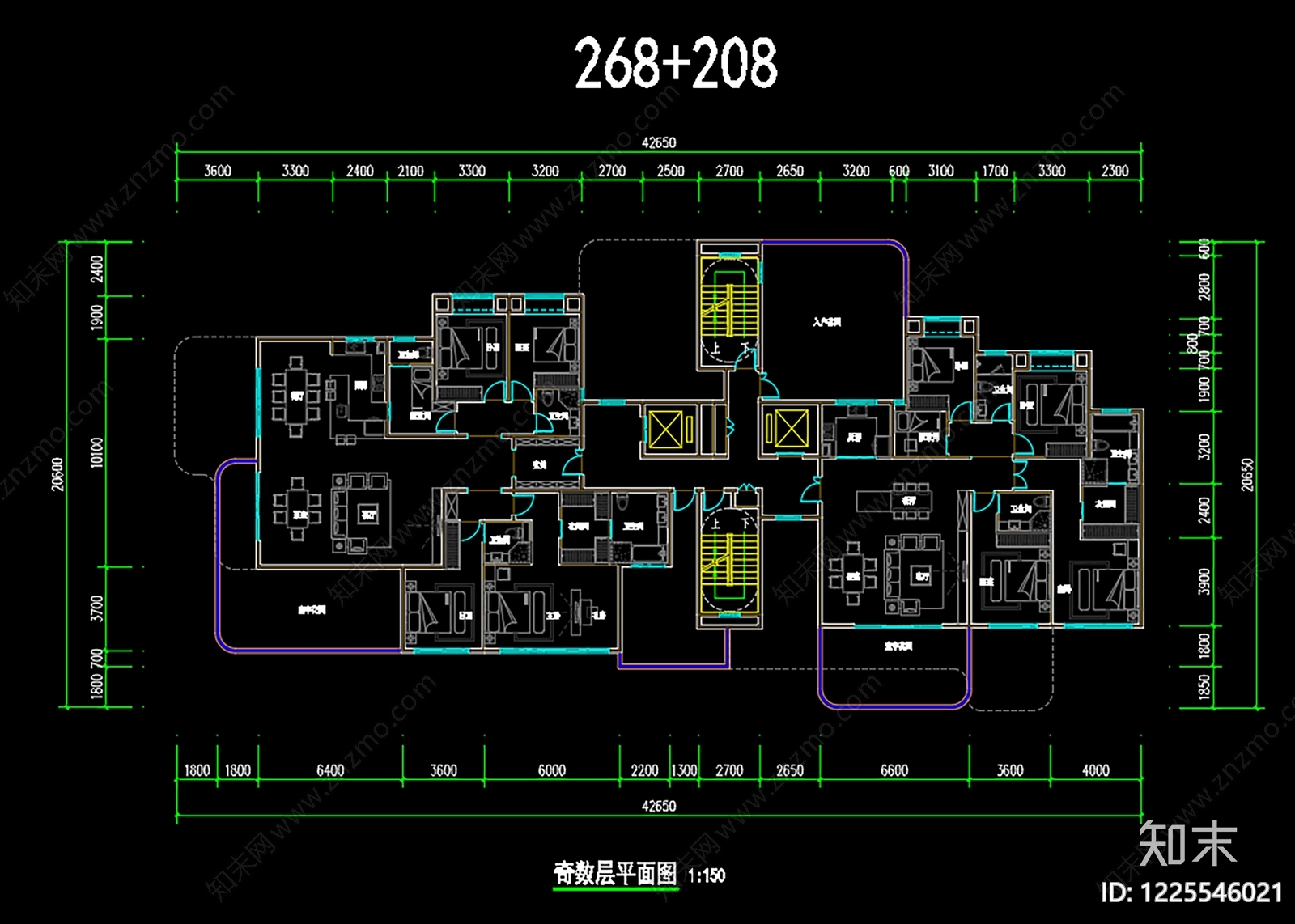住宅楼建筑cad施工图下载【ID:1225546021】