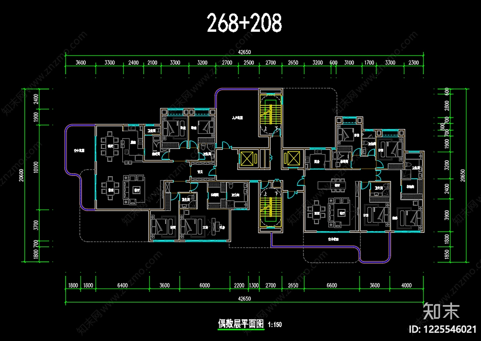 住宅楼建筑cad施工图下载【ID:1225546021】