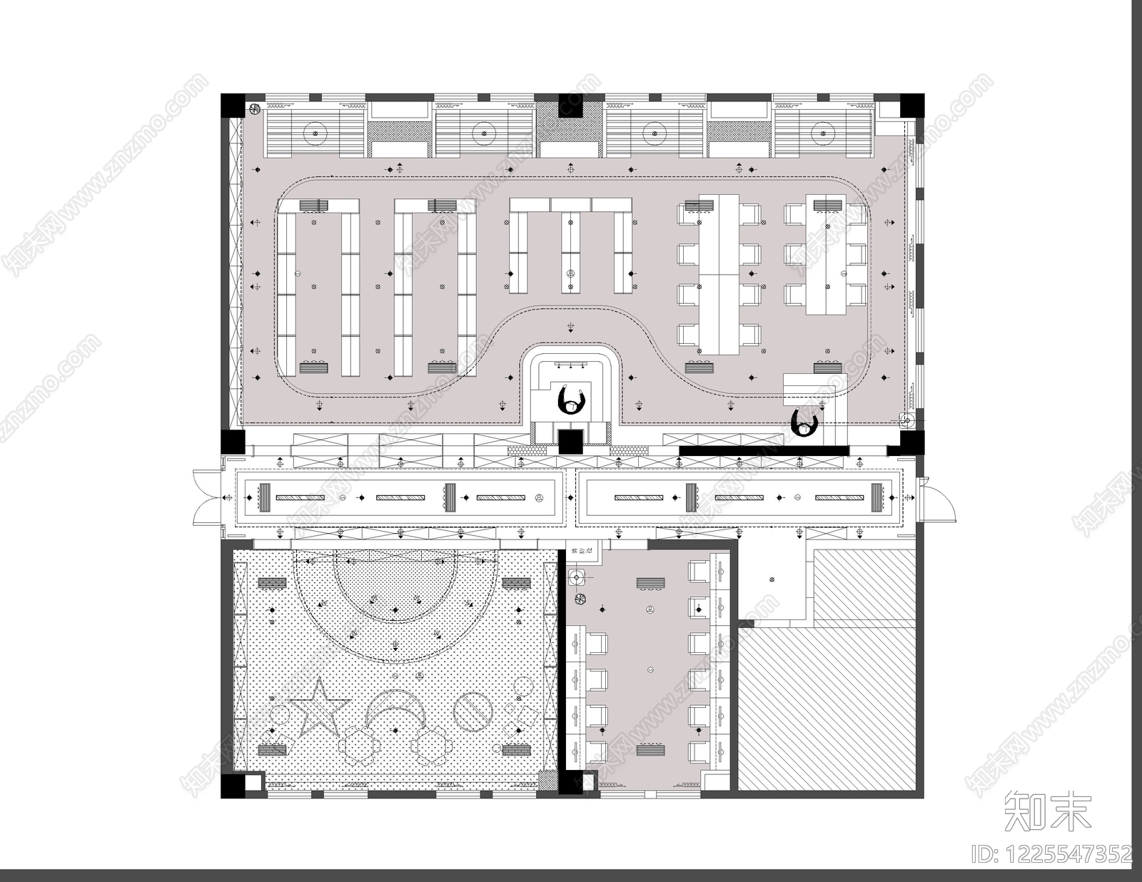 图书馆cad施工图下载【ID:1225547352】