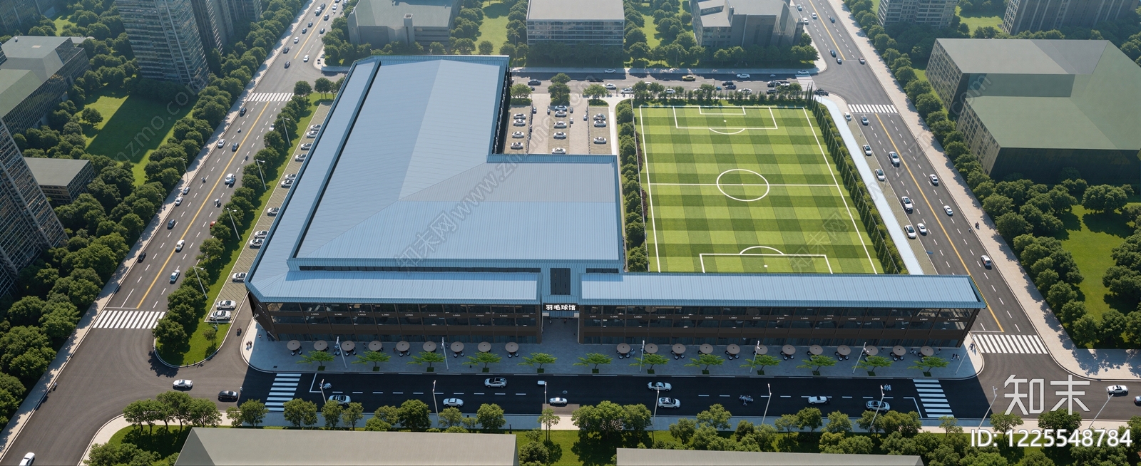 现代主义体育建筑SU模型下载【ID:1225548784】