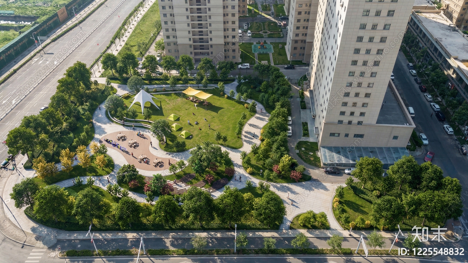现代口袋公园SU模型下载【ID:1225548832】