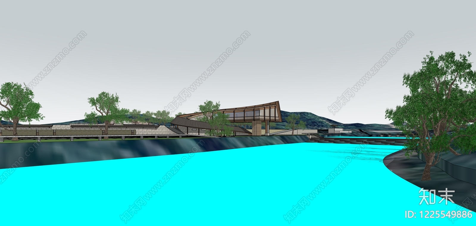 现代主义小公建SU模型下载【ID:1225549886】
