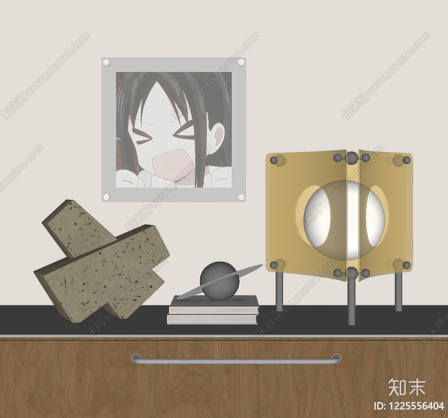 现代摆件组合SU模型下载【ID:1225556404】