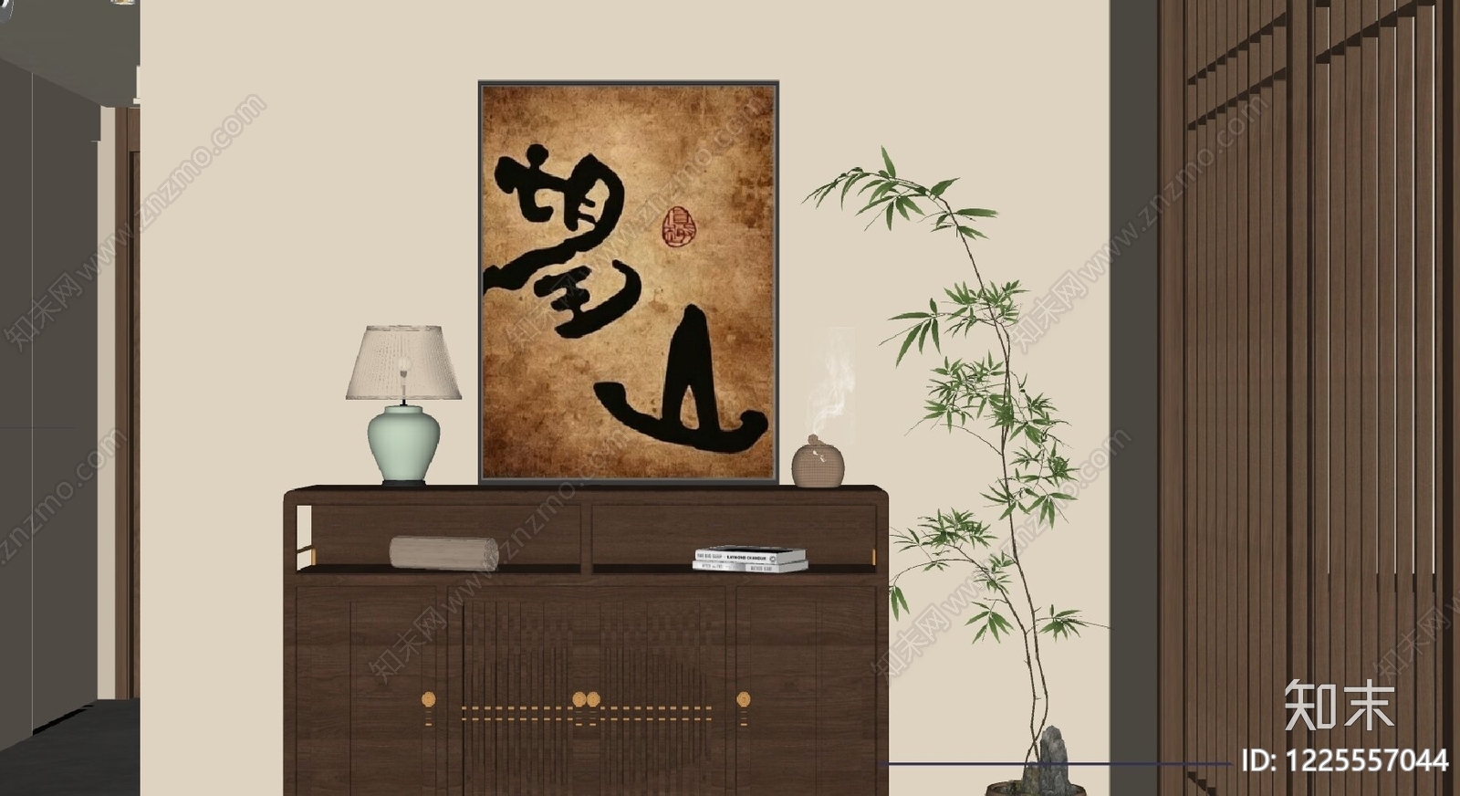 新中式玄关SU模型下载【ID:1225557044】