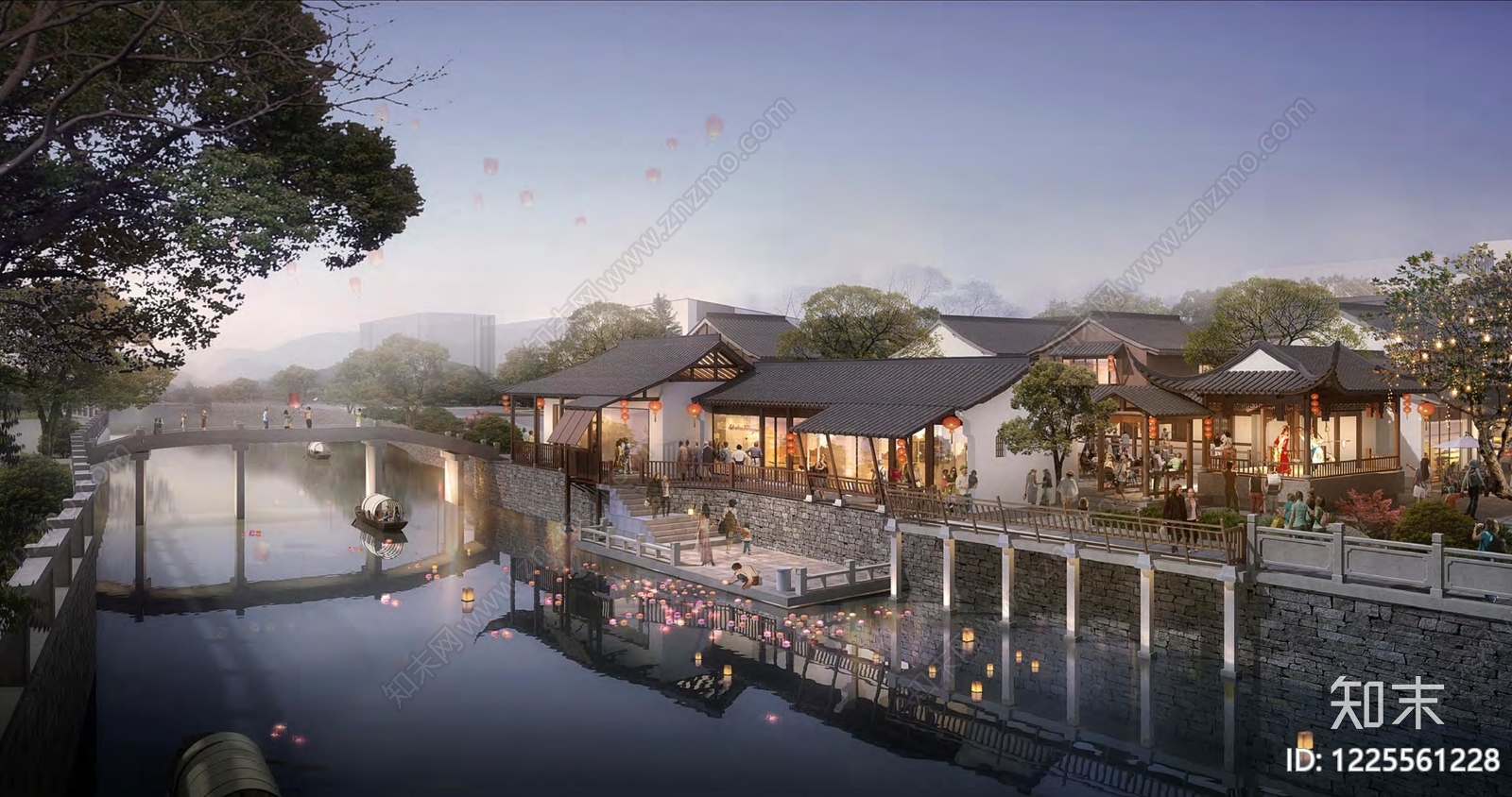 中式古建商业街SU模型草图