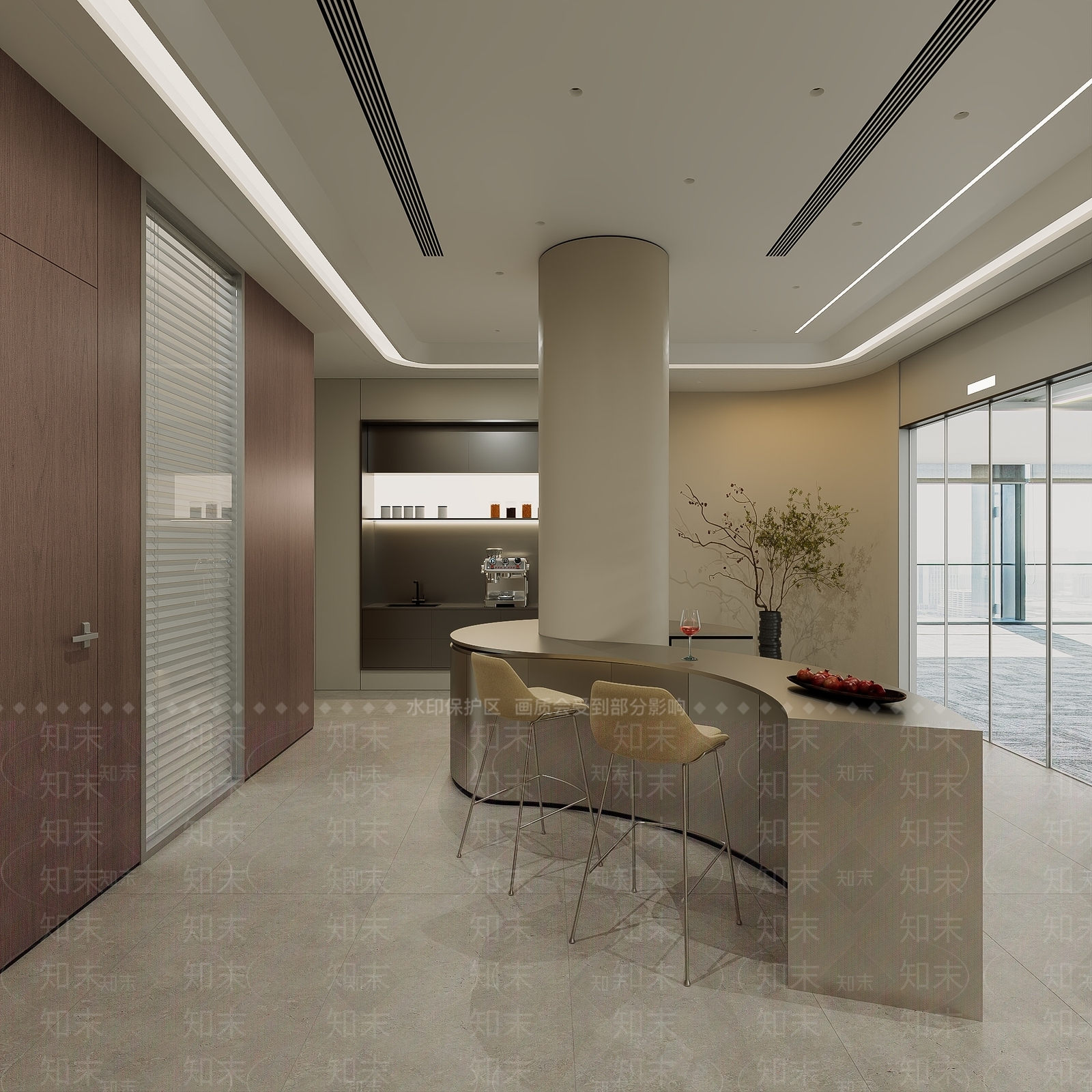 现代简约办公空间3D模型下载【ID:1225570560】