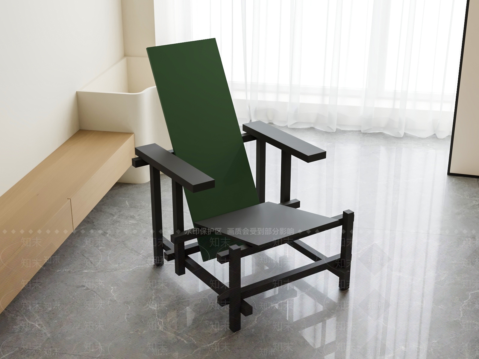 现代包豪斯椅子3D模型下载【ID:1225569337】