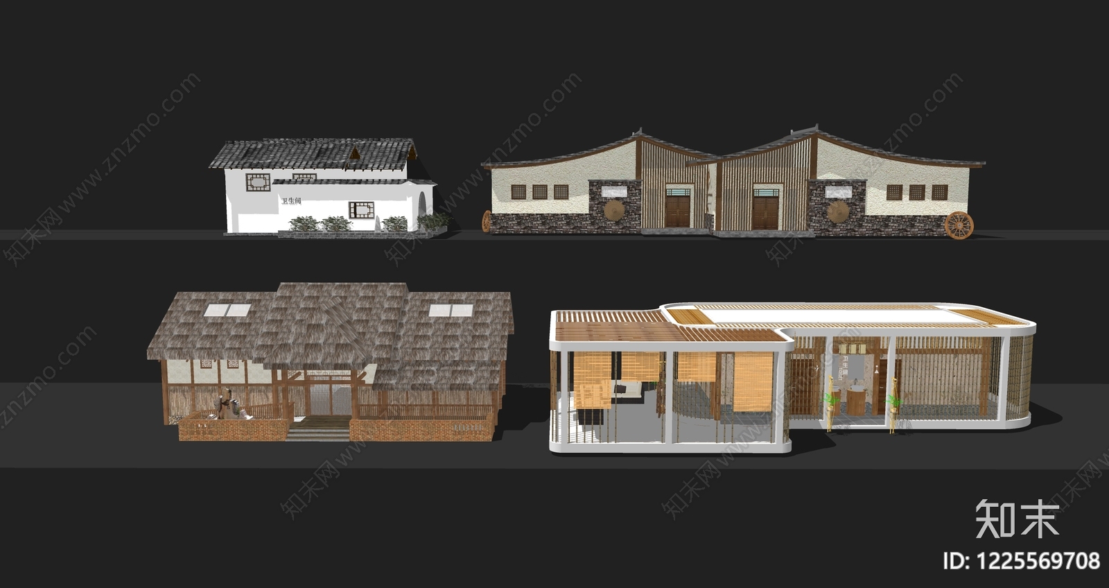 中式其他景观小建筑SU模型下载【ID:1225569708】