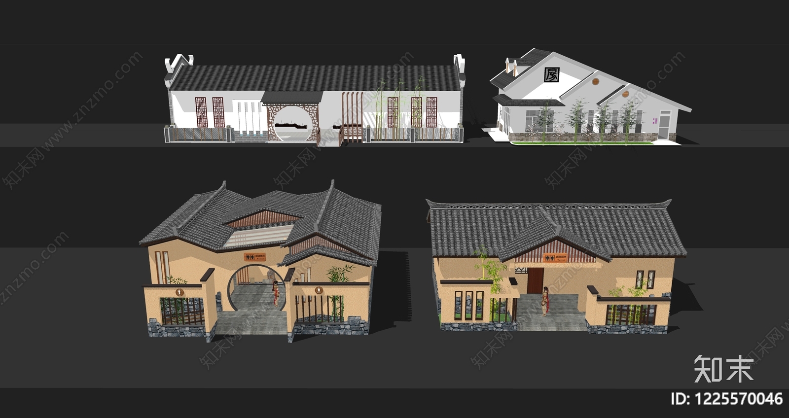 中式其他景观小建筑SU模型下载【ID:1225570046】