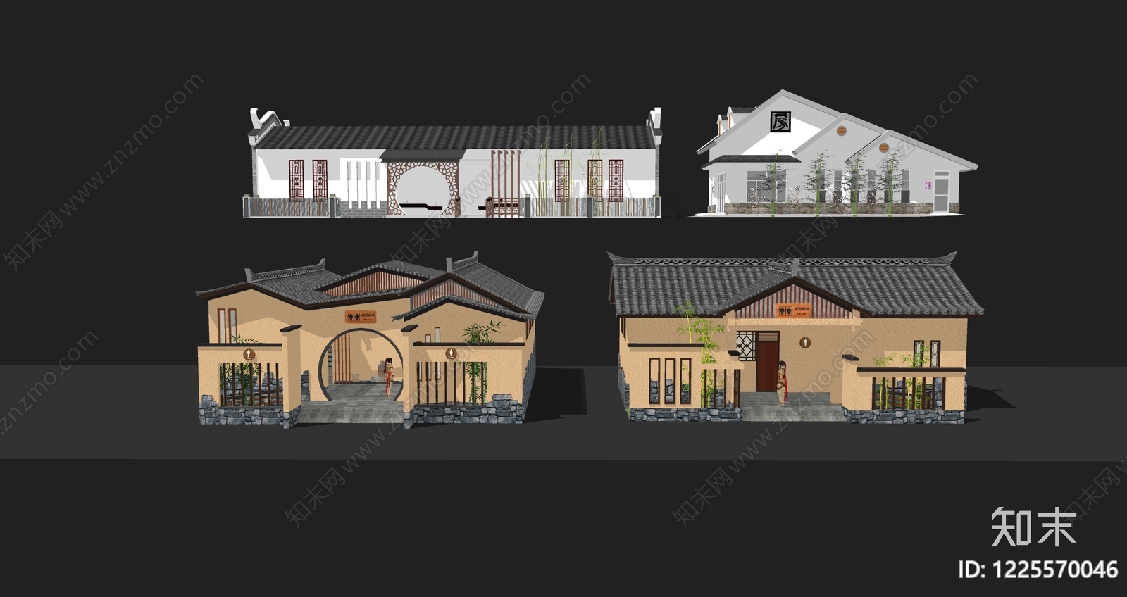 中式其他景观小建筑SU模型下载【ID:1225570046】