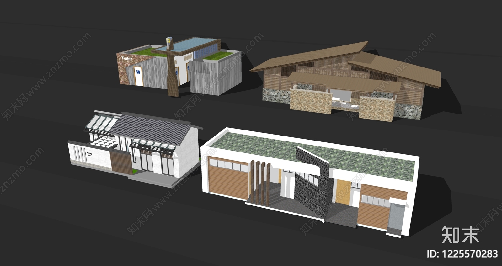 新中式小公建SU模型下载【ID:1225570283】