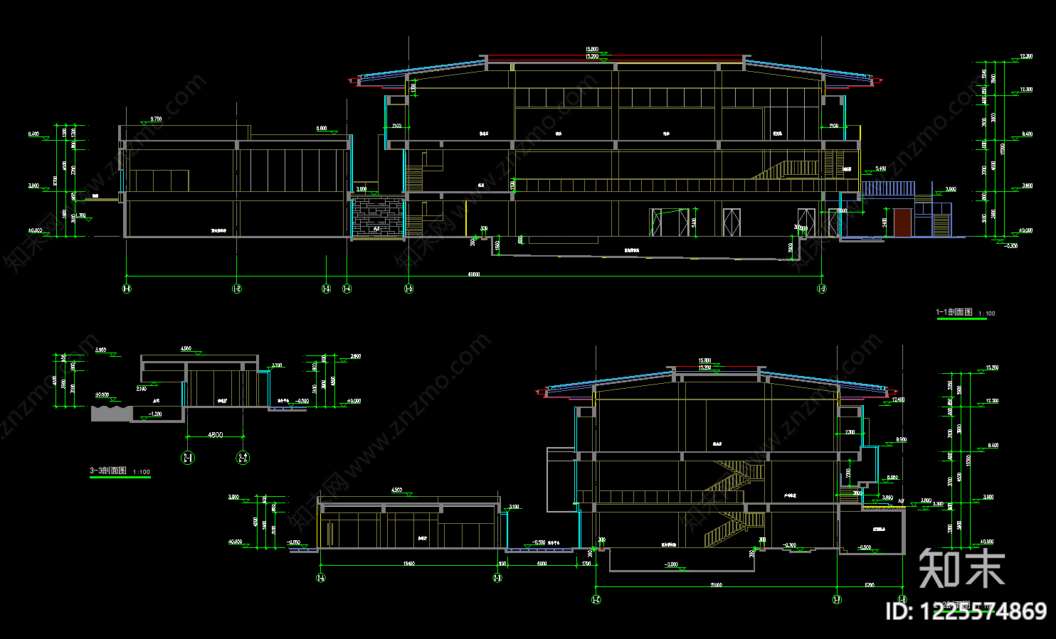 体育馆建筑cad施工图下载【ID:1225574869】