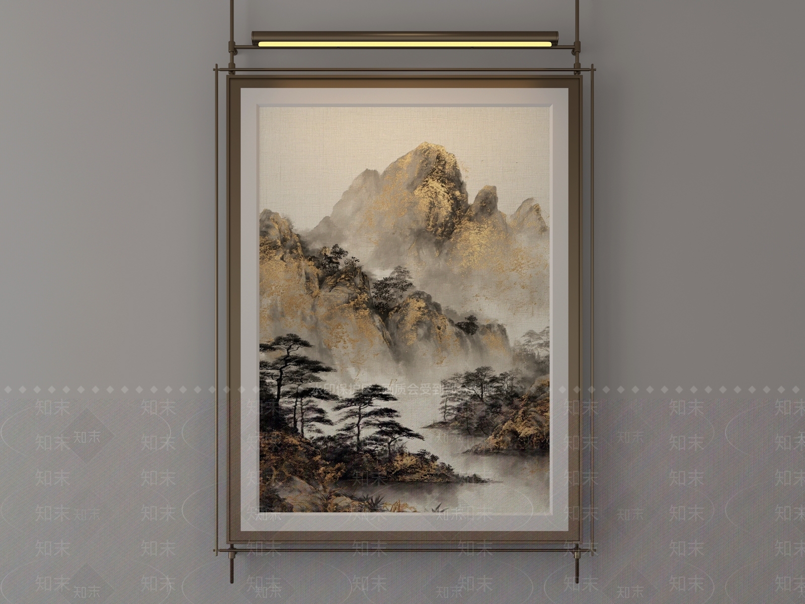 新中式山水画3D模型下载【ID:1225574876】