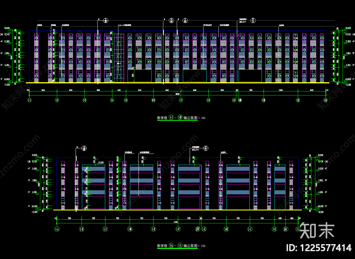 学校建筑cad施工图下载【ID:1225577414】