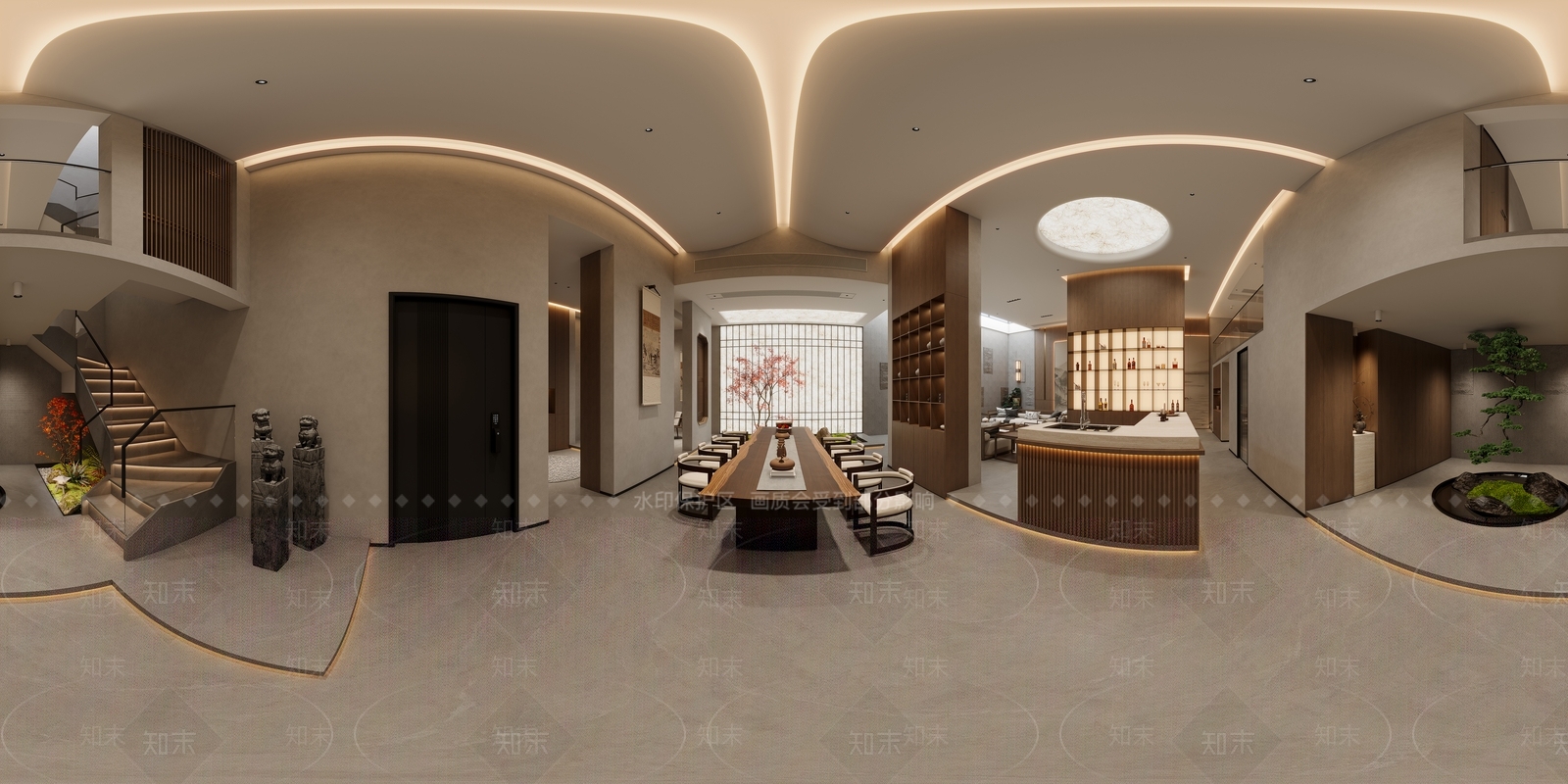 新中式茶室3D模型下载【ID:1225590961】