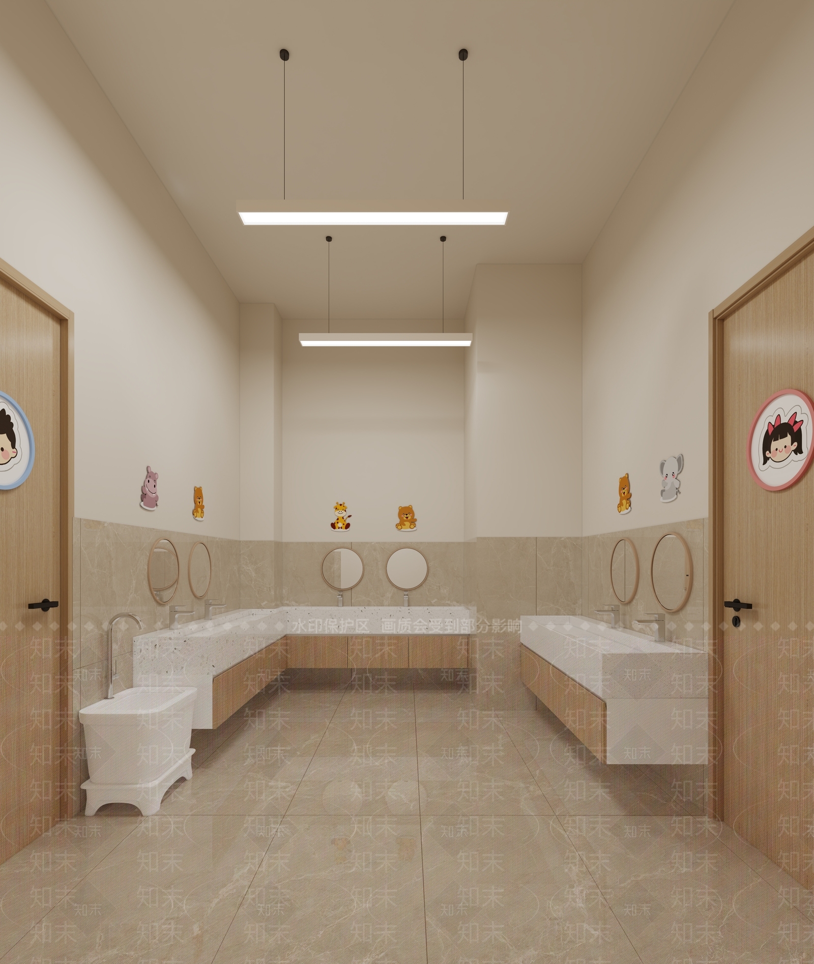 原木风公共卫生间3D模型下载【ID:1225605685】