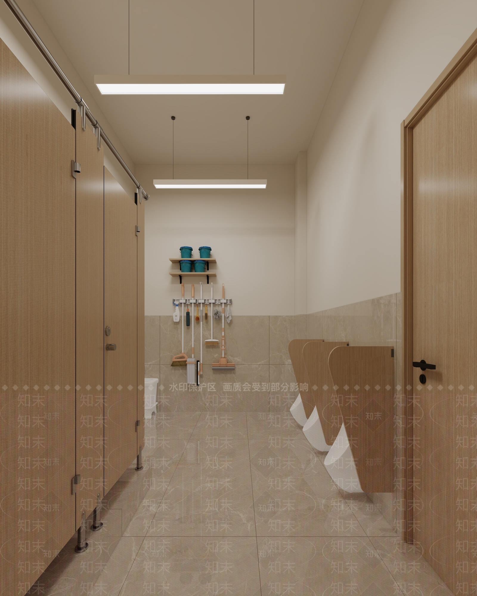 原木风公共卫生间3D模型下载【ID:1225605685】