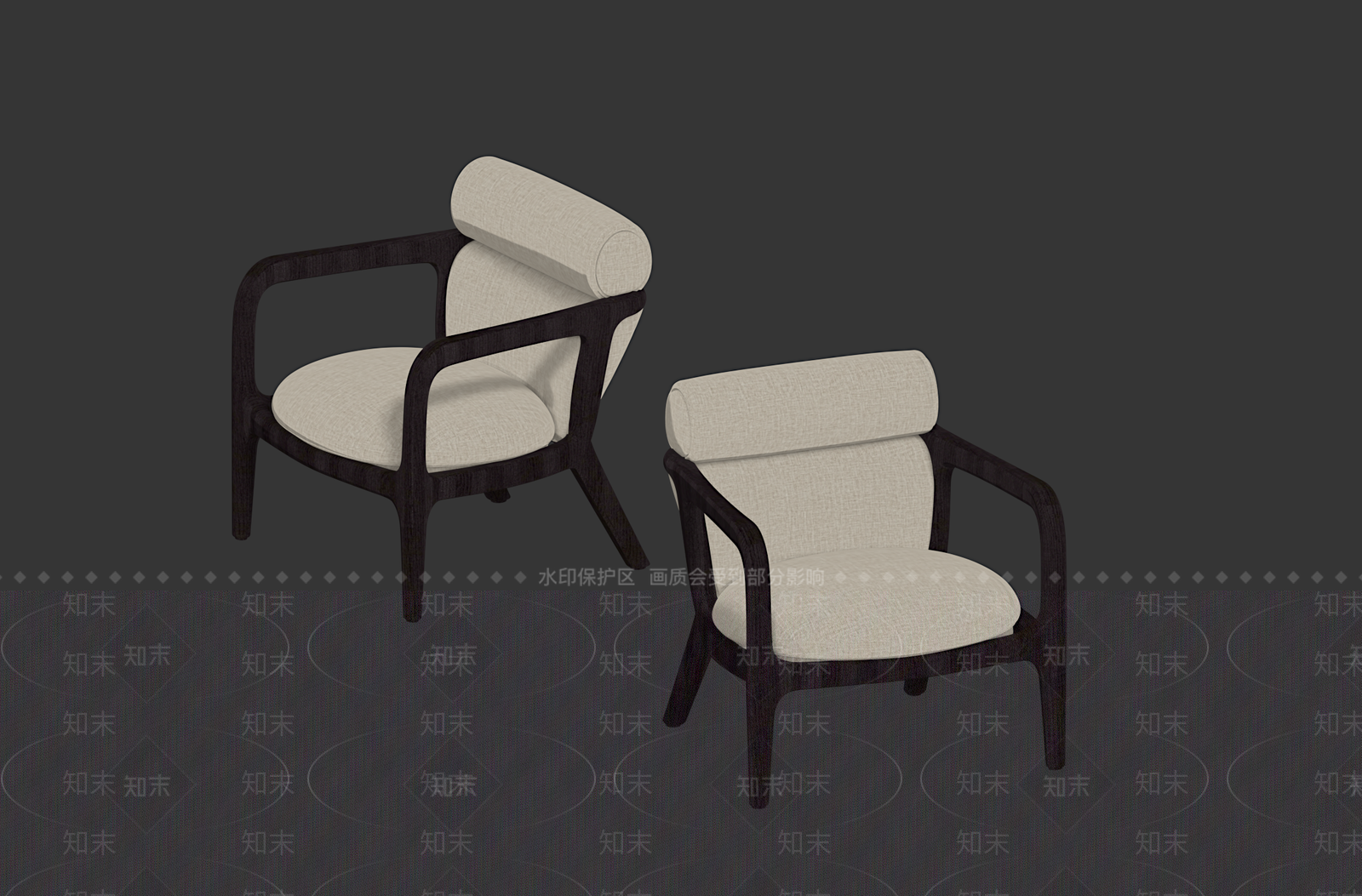 现代简约休闲椅3D模型下载【ID:1225605702】