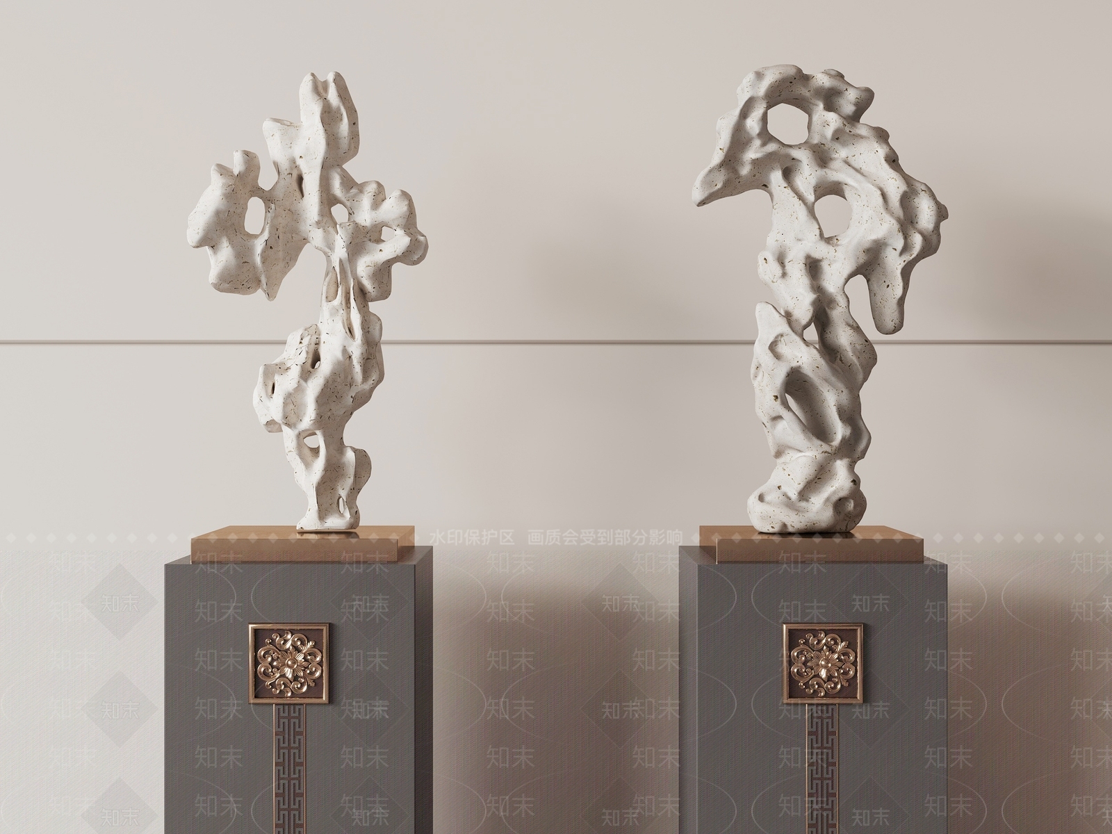 新中式雕塑摆件3D模型下载【ID:1225607091】