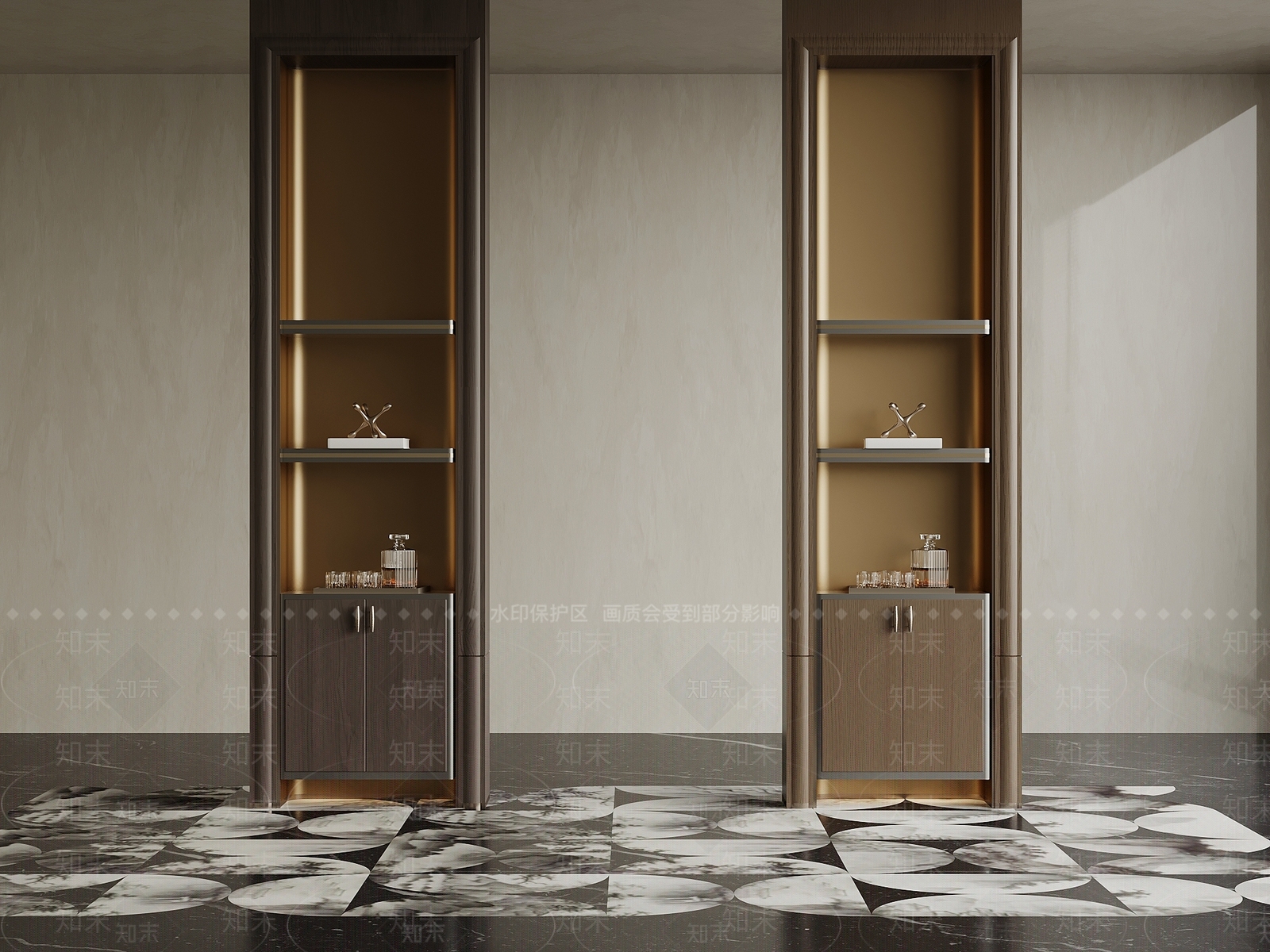轻奢储物柜3D模型下载【ID:1225607126】