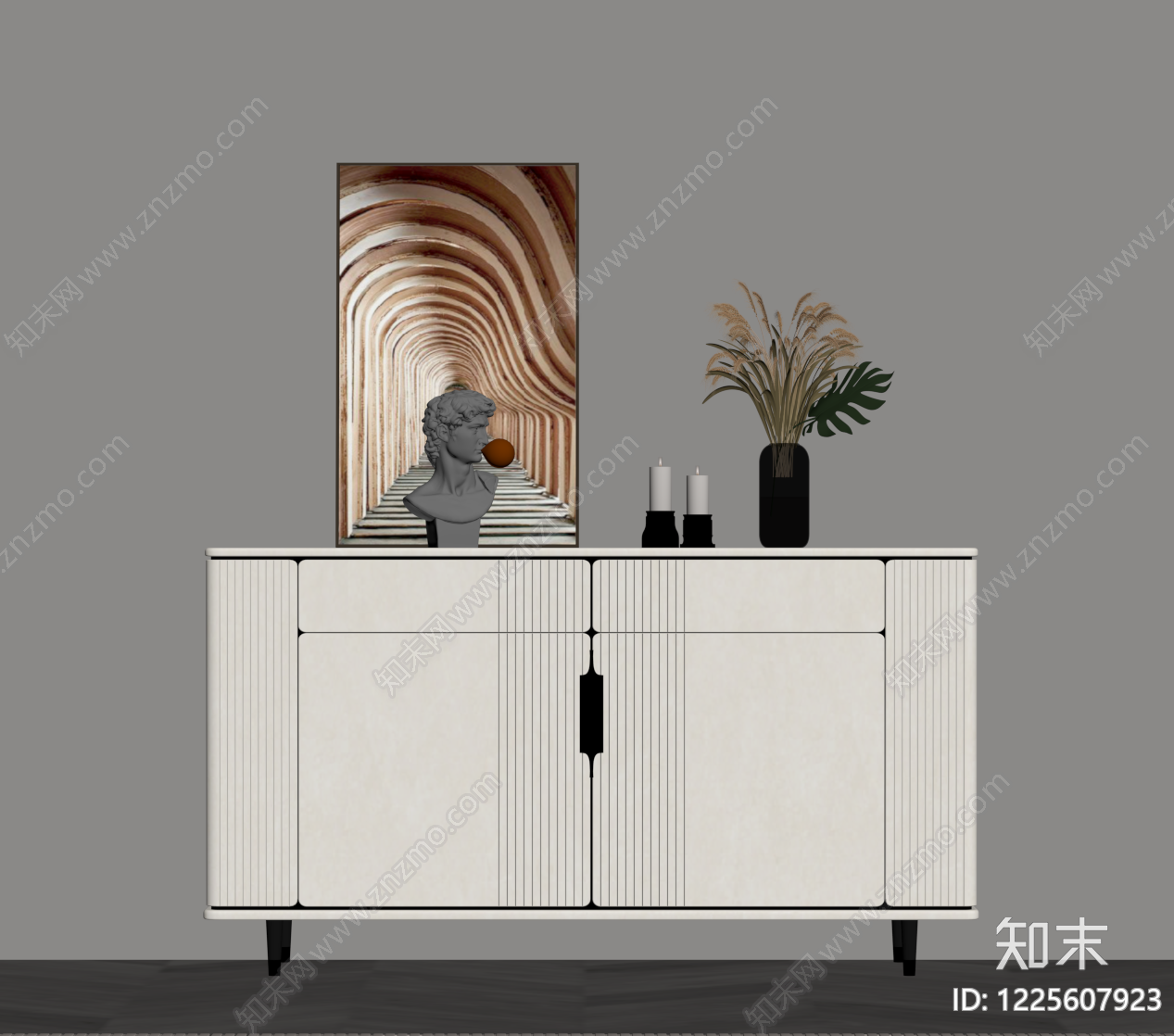 轻奢玄关柜SU模型下载【ID:1225607923】