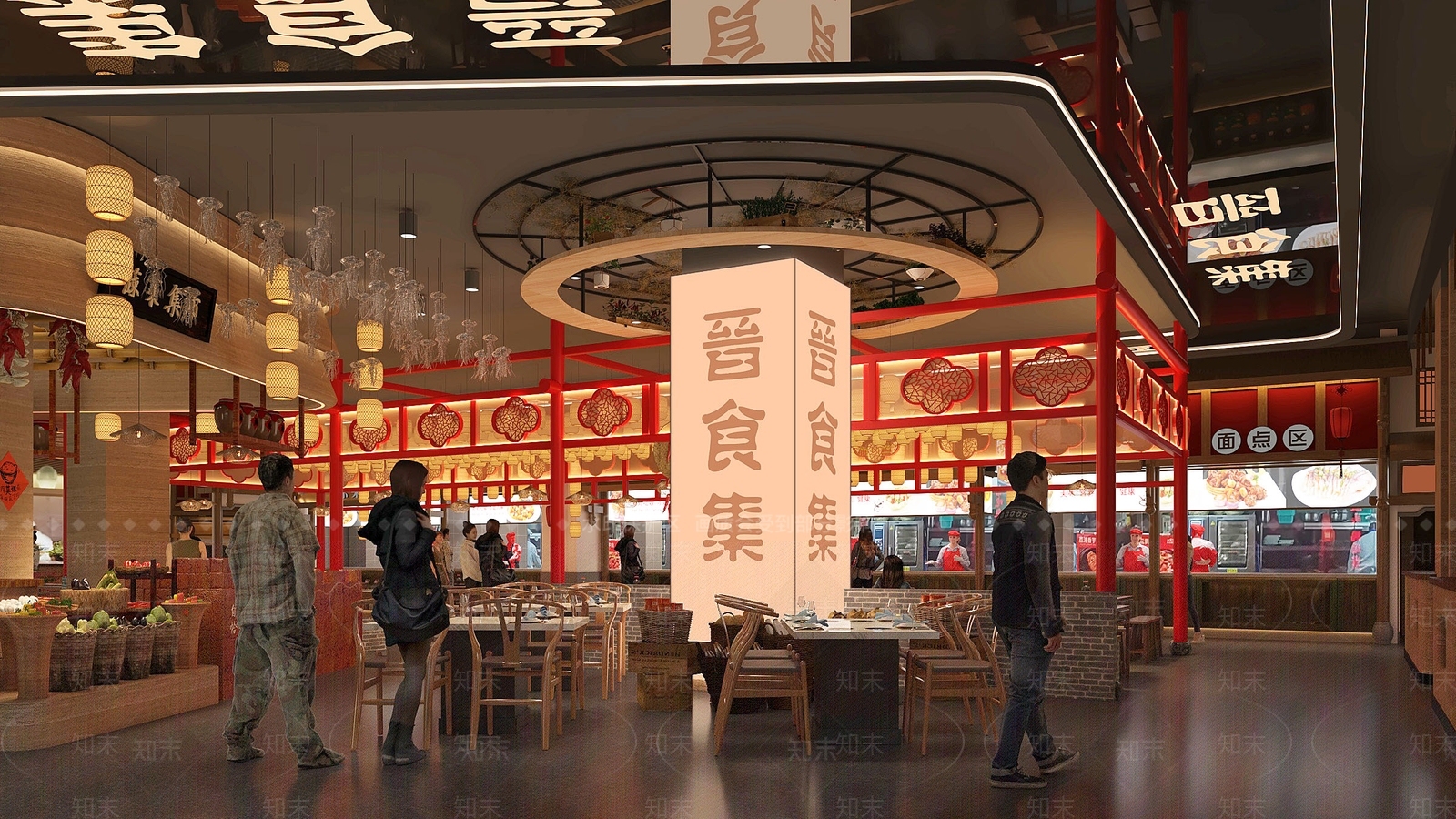 新中式中餐厅3D模型下载【ID:1225608190】