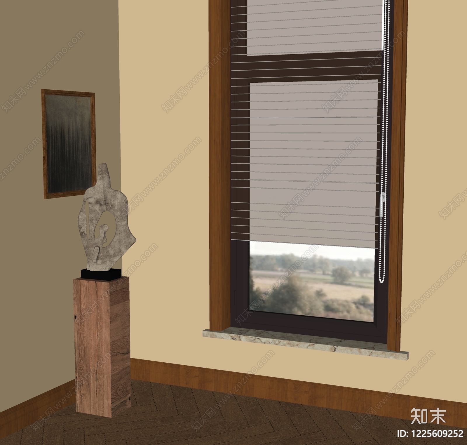 现代简约窗帘SU模型下载【ID:1225609252】
