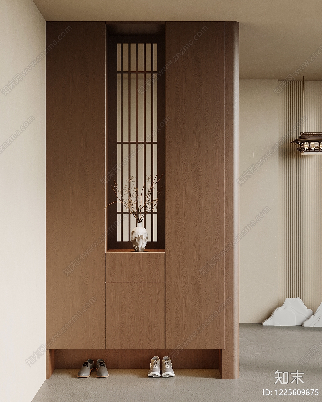 新中式鞋柜SU模型下载【ID:1225609875】