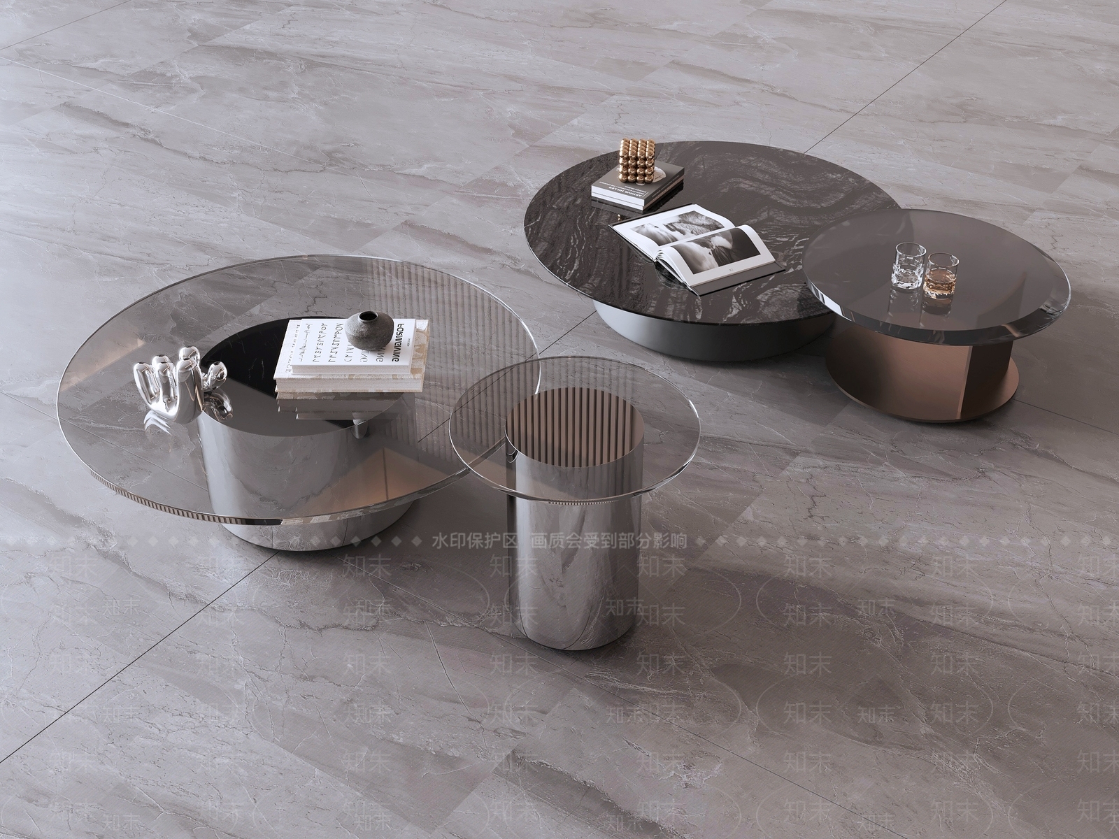 轻奢几类组合3D模型下载【ID:1225609816】