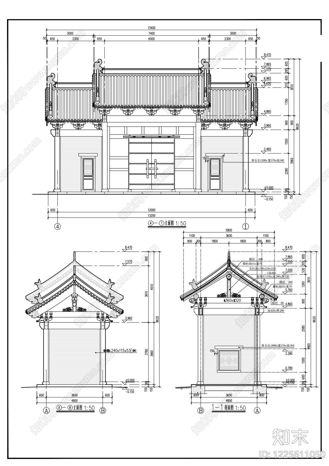 其他古建筑cad施工图下载【ID:1225611050】