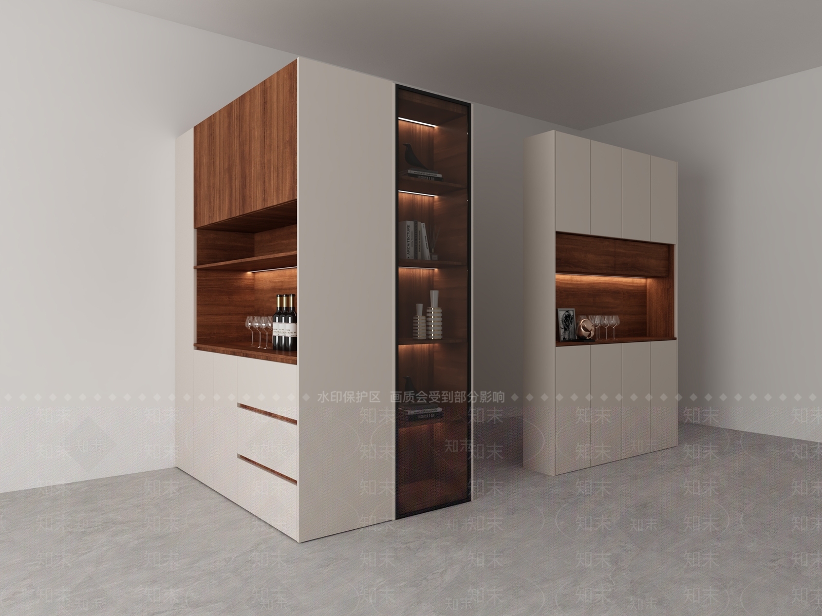 意式极简酒柜3D模型下载【ID:1225611950】
