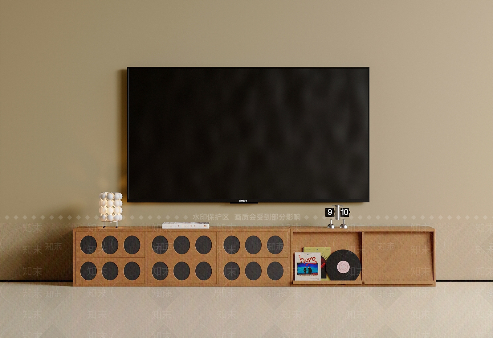 原木风电视柜3D模型下载【ID:1225612360】