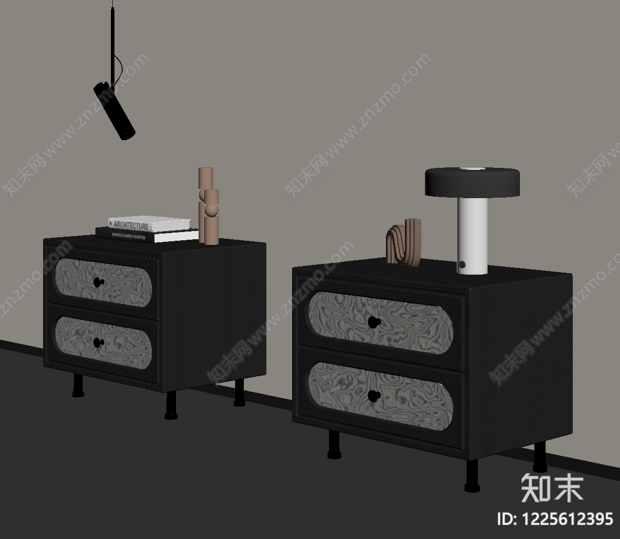 现代简约床头柜SU模型下载【ID:1225612395】