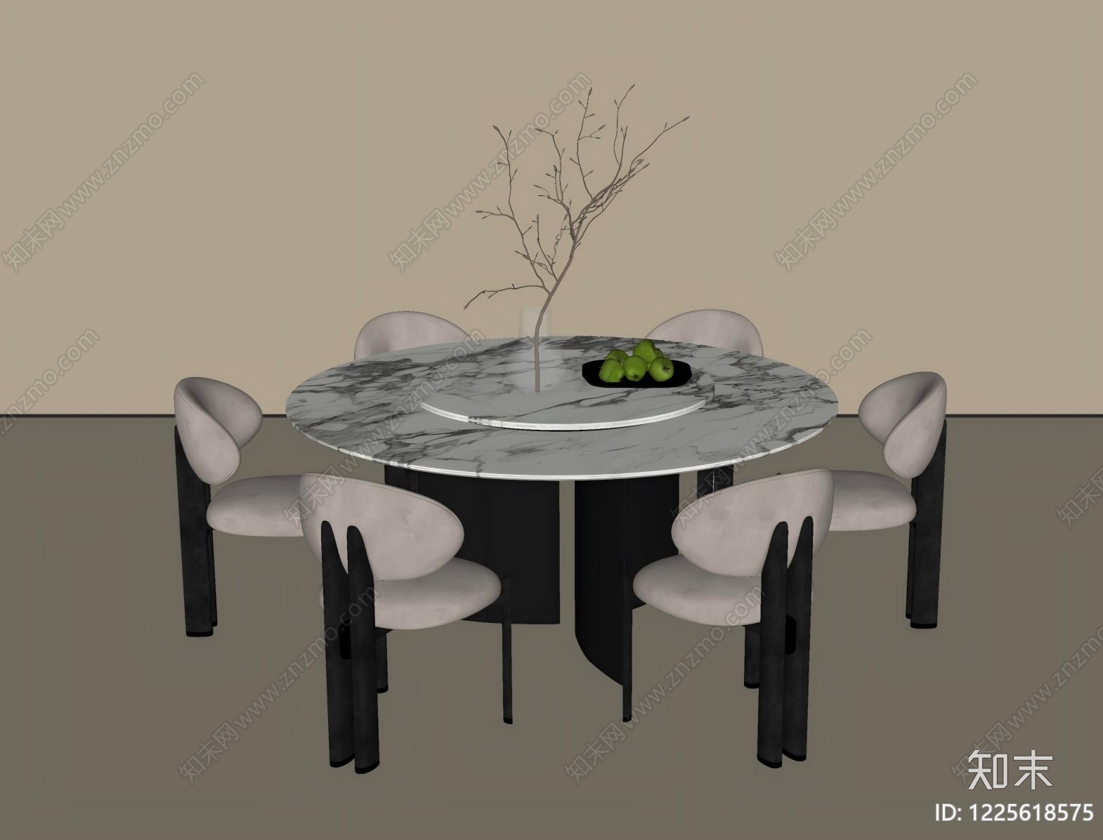 轻奢餐桌椅SU模型下载【ID:1225618575】