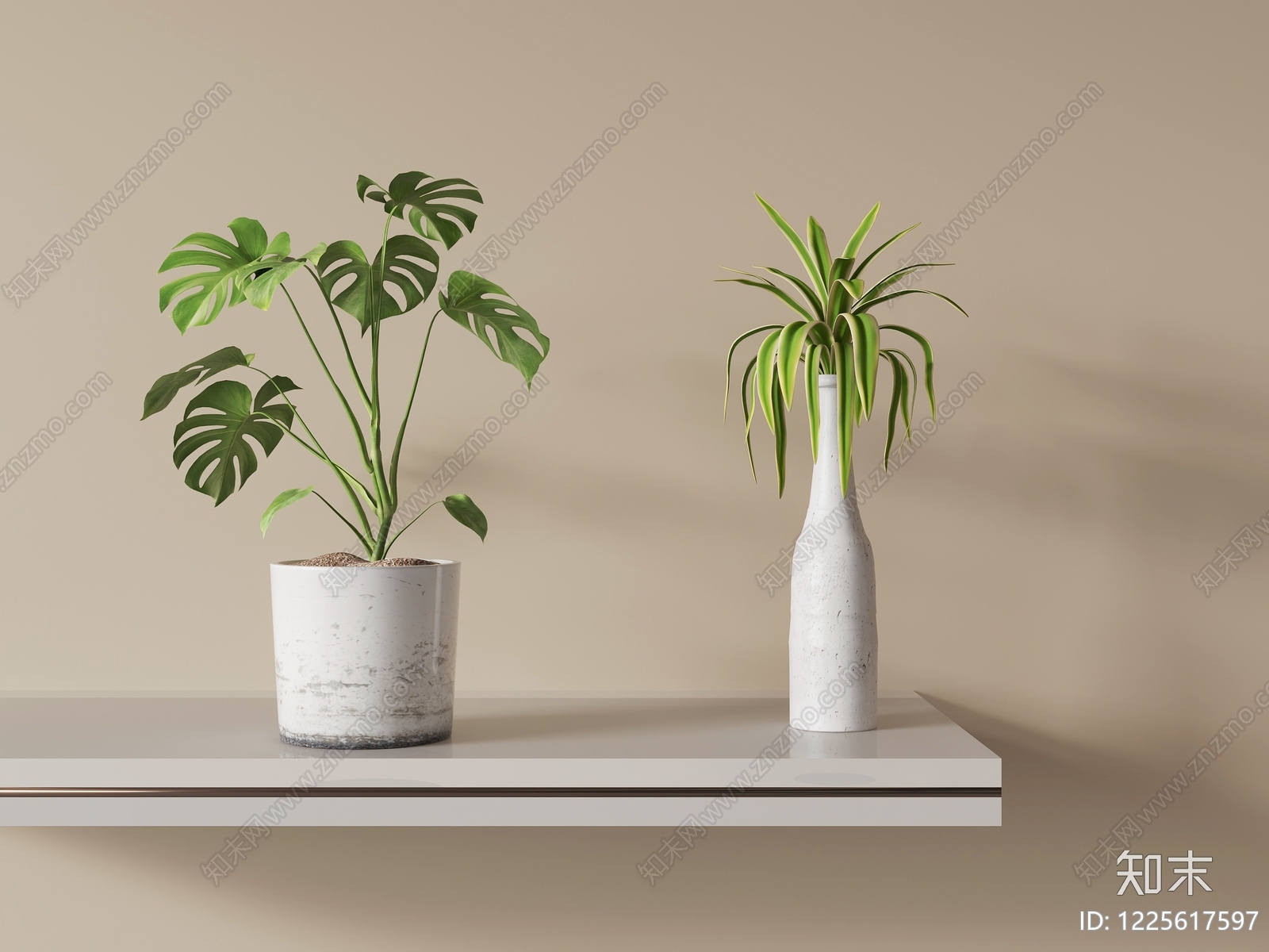 侘寂盆栽SU模型草图