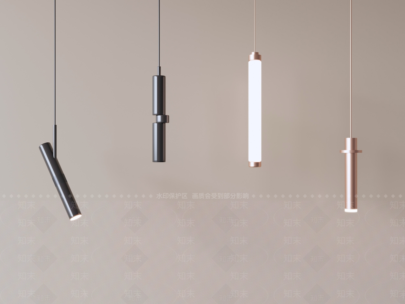 极简灯具组合3D模型下载【ID:1225620319】