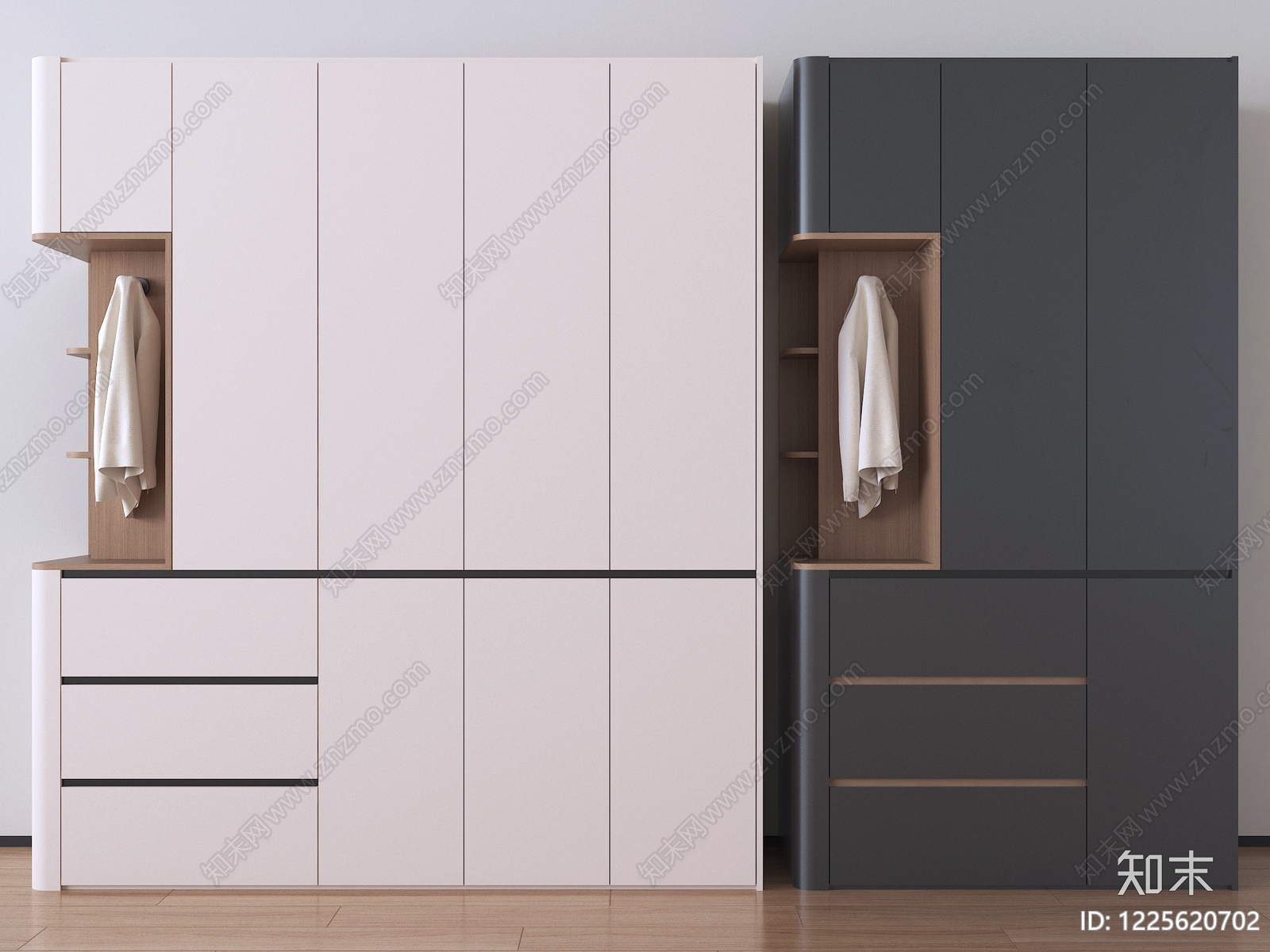 现代简约衣柜SU模型草图