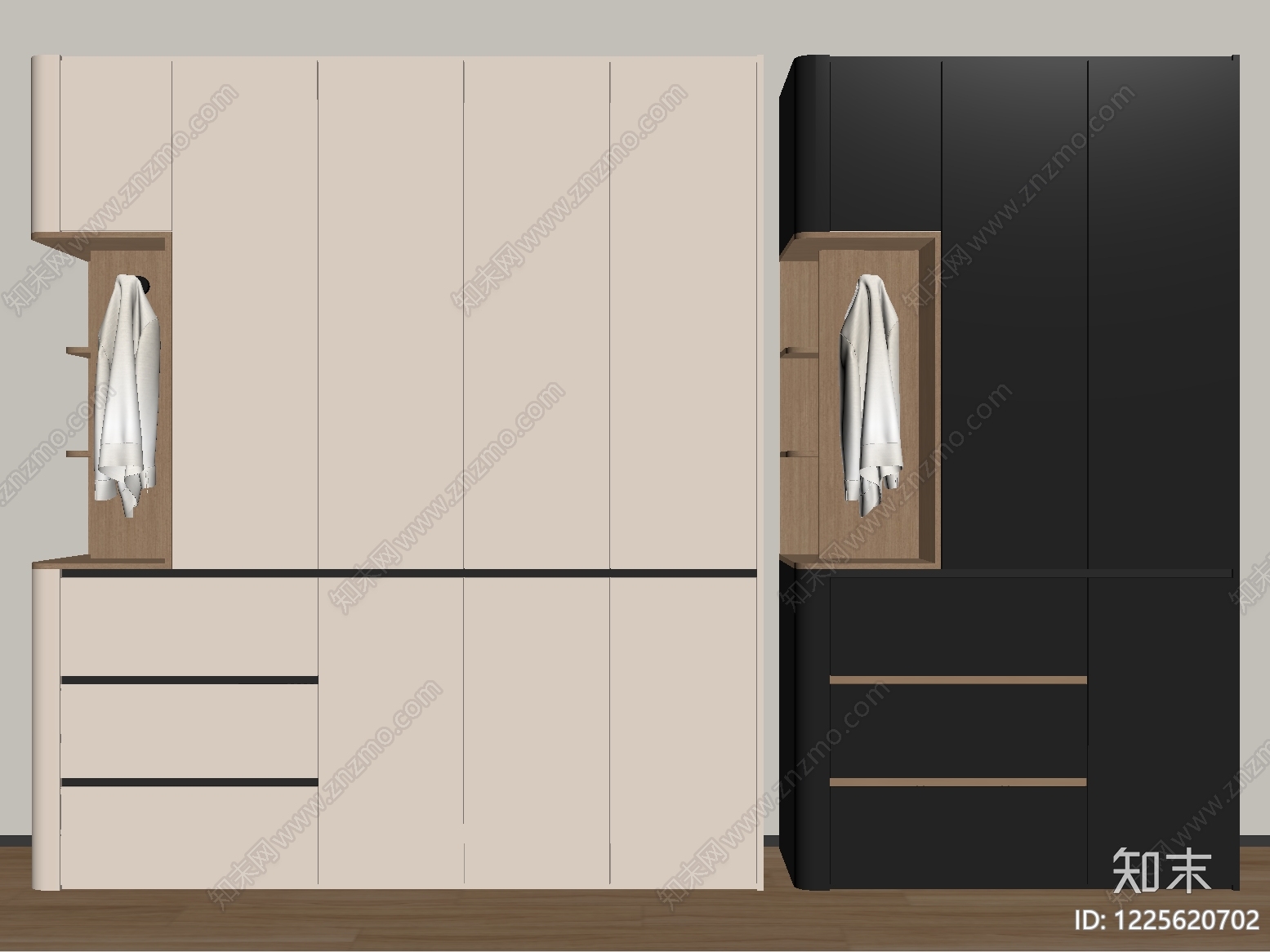 现代简约衣柜SU模型下载【ID:1225620702】