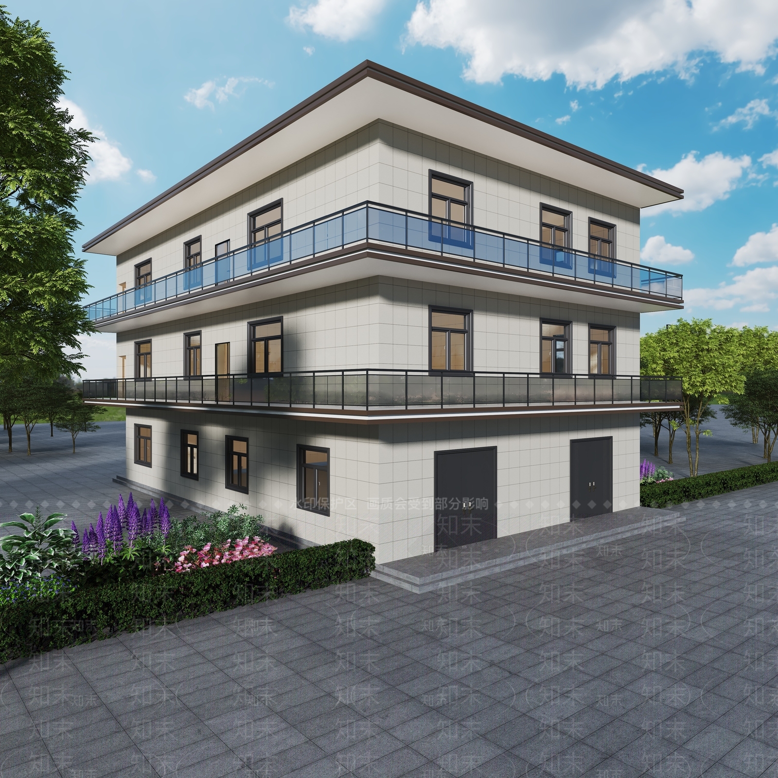 现代主义其他住宅外观3D模型下载【ID:1225621910】