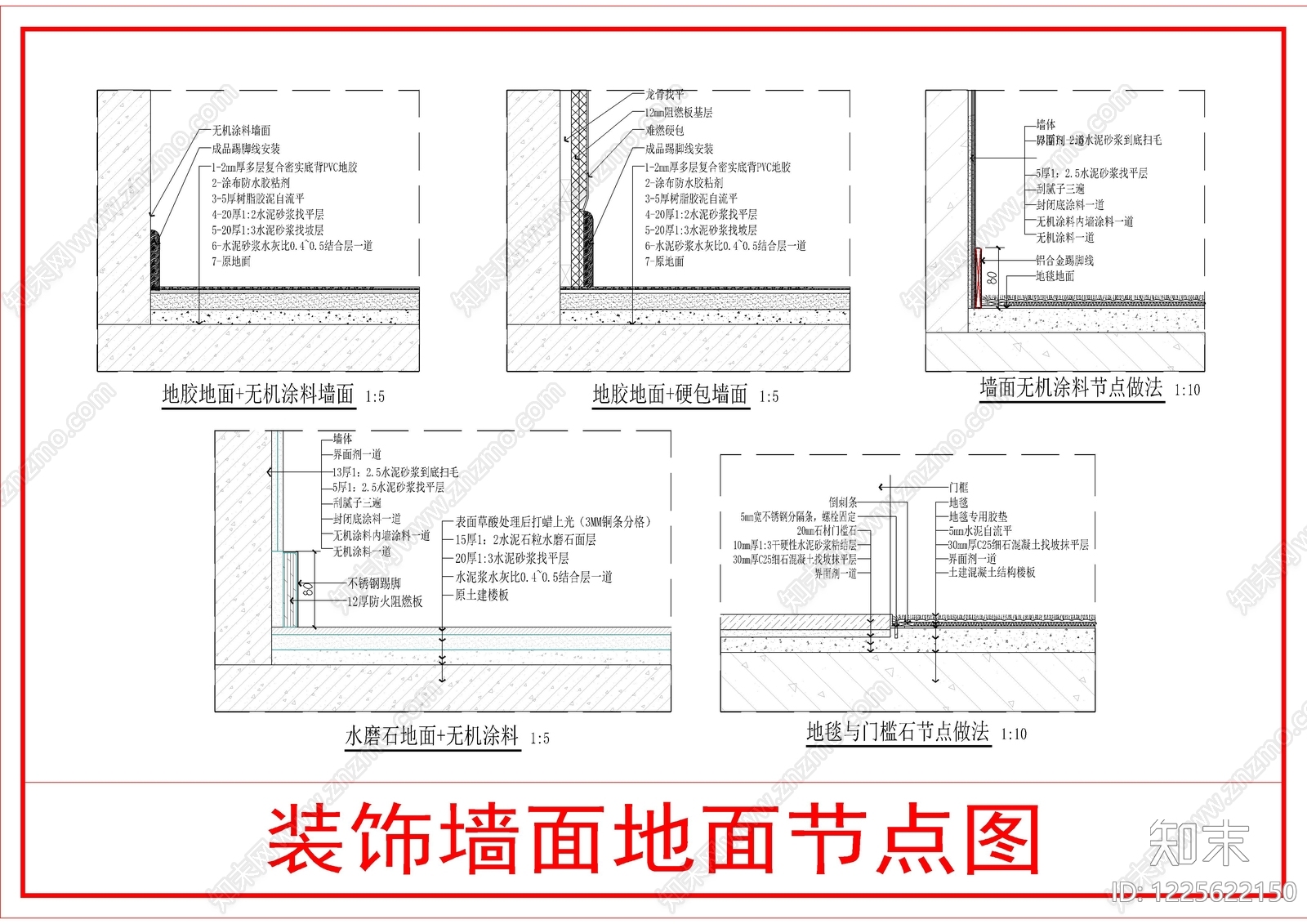 地面综合节点cad施工图下载【ID:1225622150】