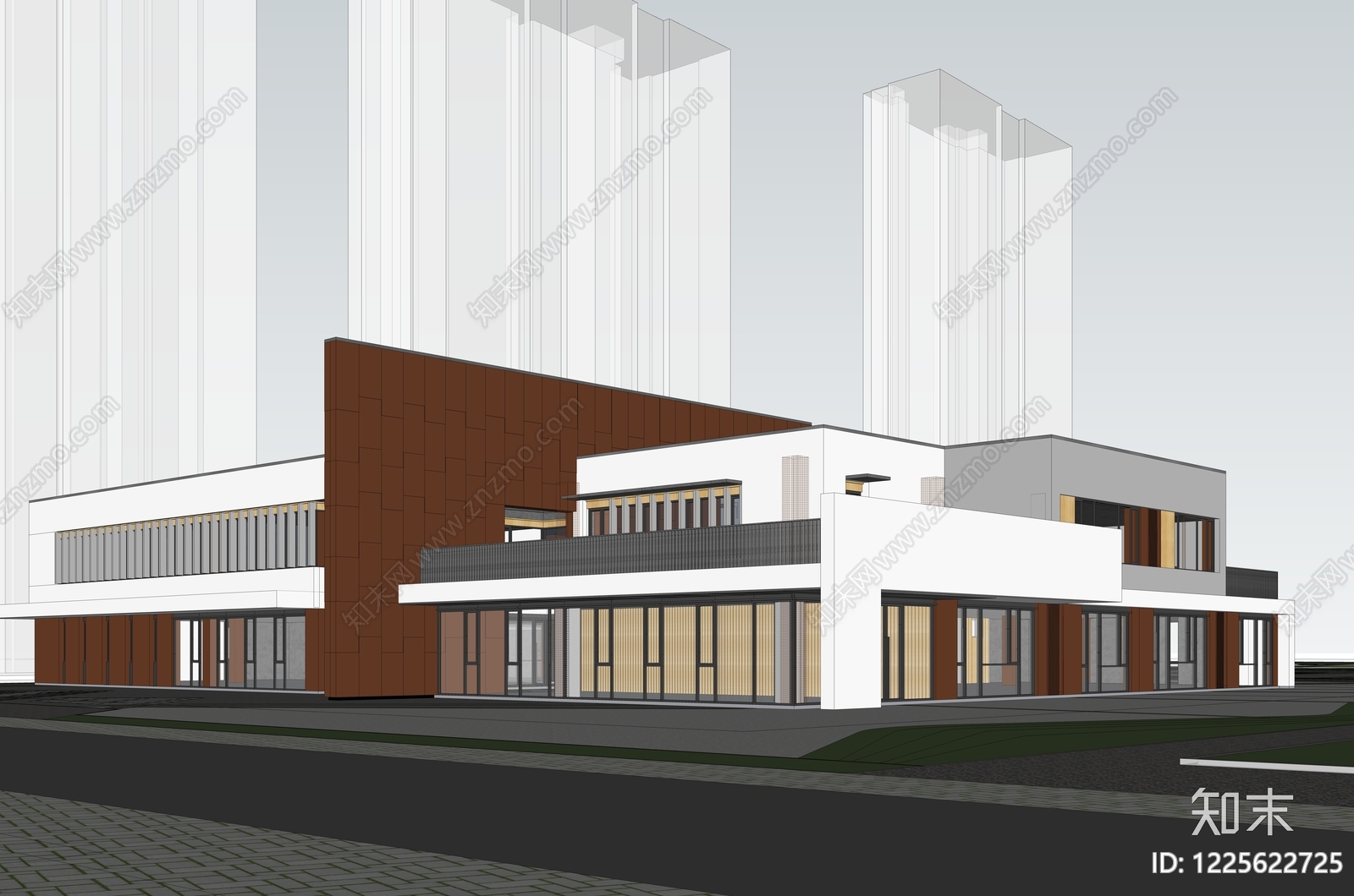 现代主义幼儿园SU模型下载【ID:1225622725】