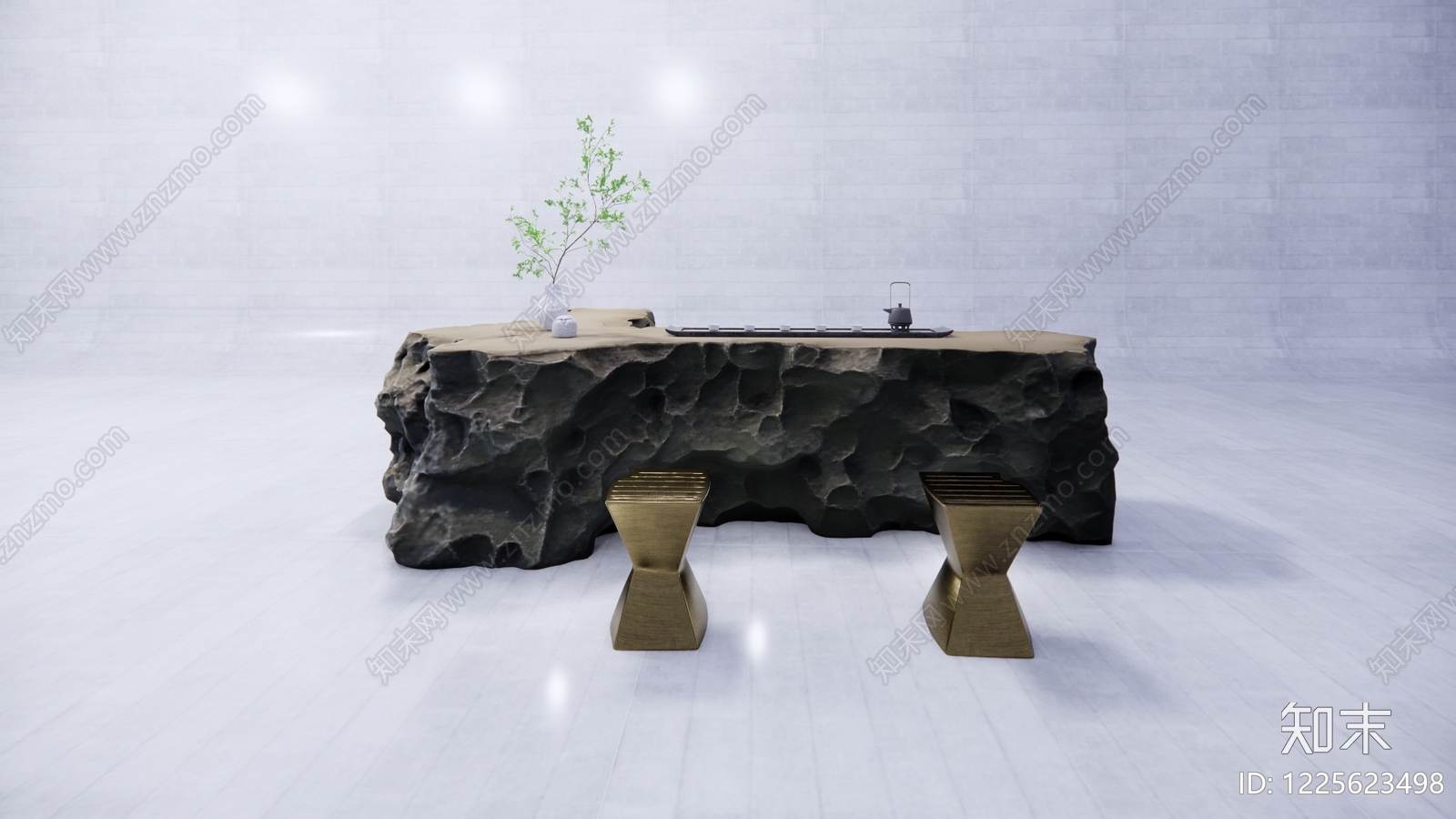 禅意茶桌椅SU模型下载【ID:1225623498】