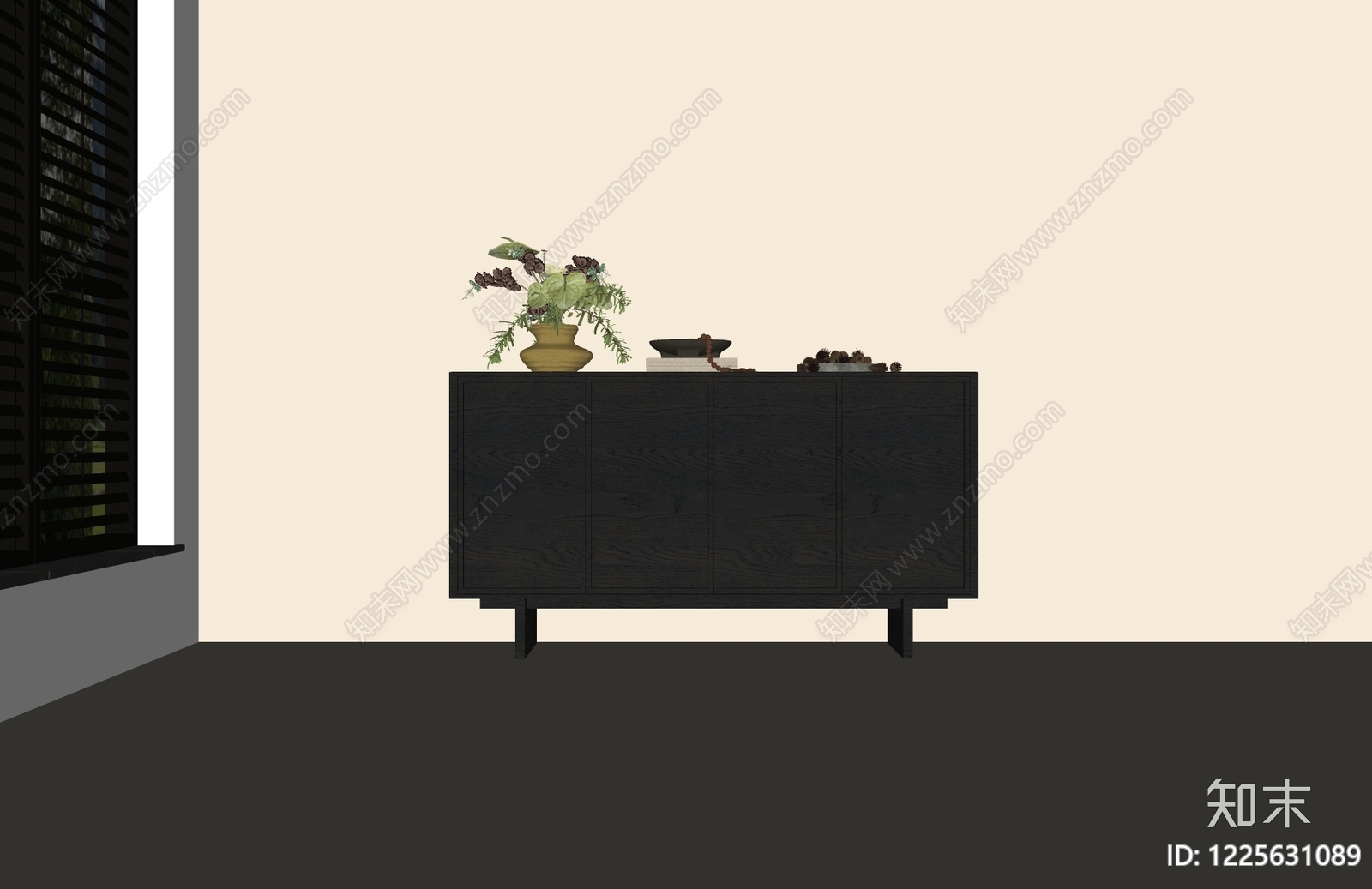 极简餐边柜SU模型下载【ID:1225631089】