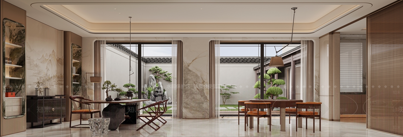 新中式茶室3D模型下载【ID:1225637177】